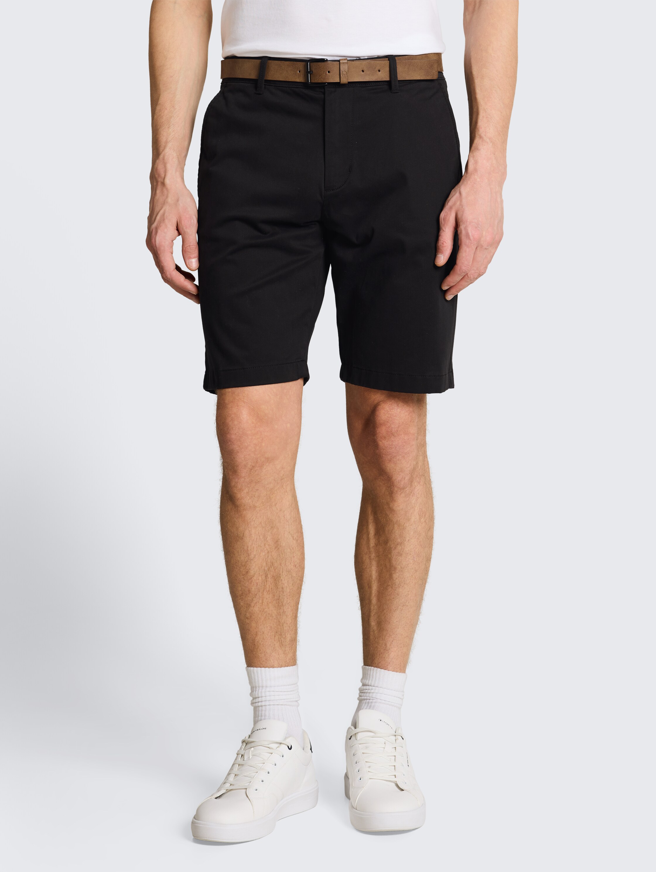 TTREGULAR chino-short met riem - black - 