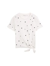 Geselecteerd, T-shirt met hartjesborduursel door Tom Tailor, wit