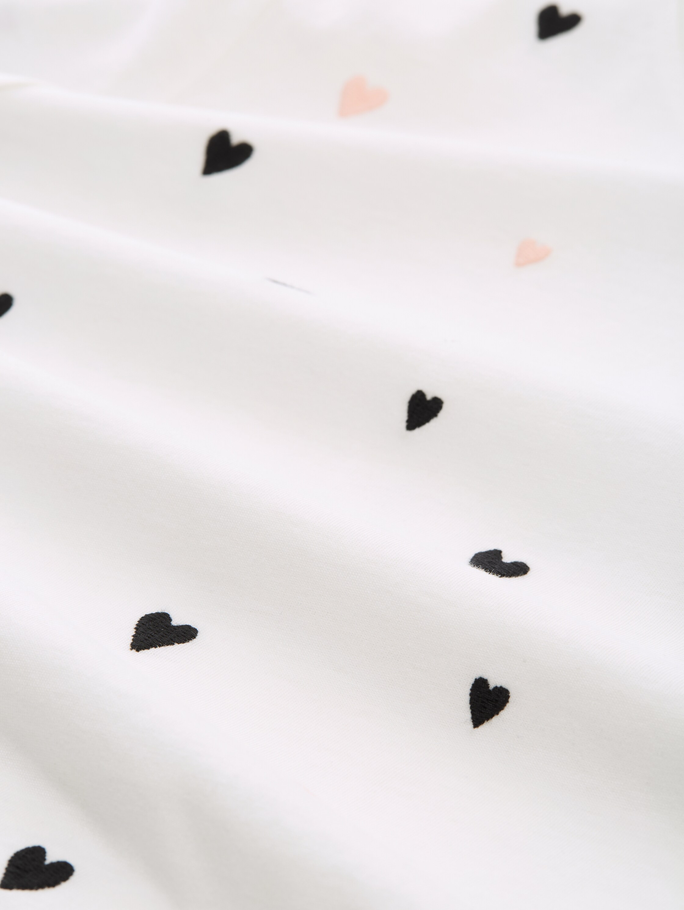T-Shirt mit Herz-Stickerei - white_black_rose_heart_embro - 