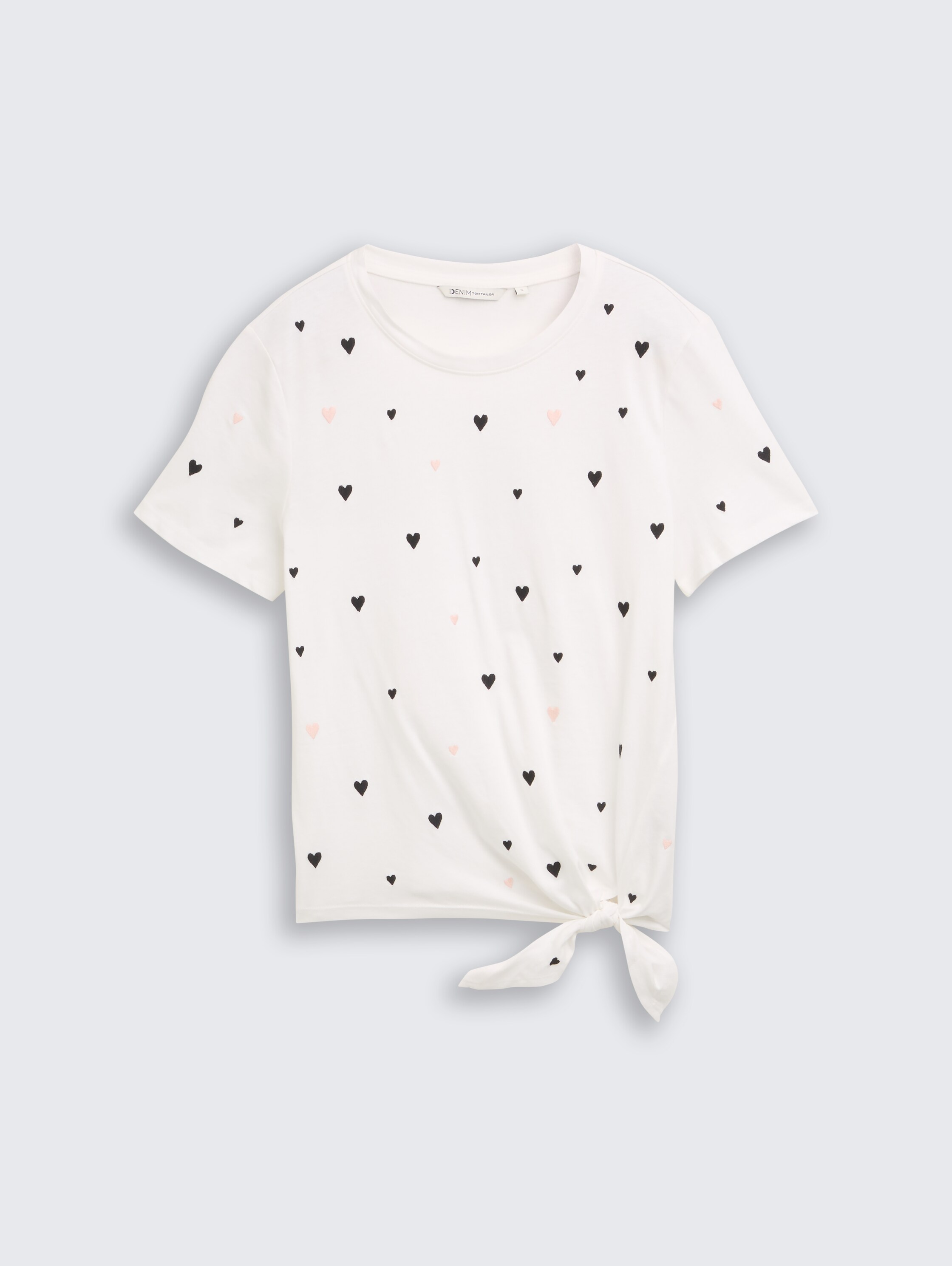 T-Shirt mit Herz-Stickerei - white_black_rose_heart_embro - 