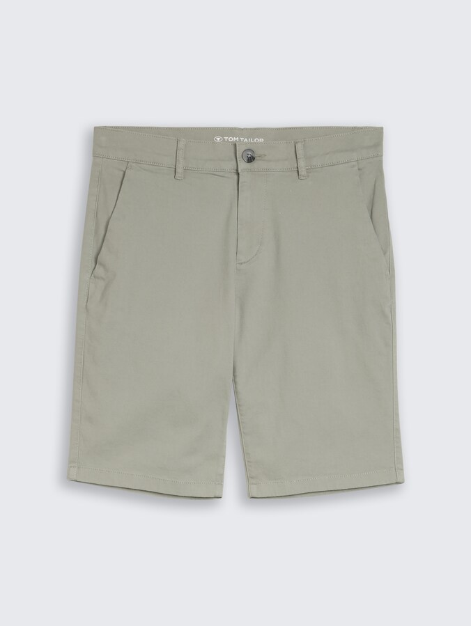 TTSLIM Chino Shorts von Men, Greyish Shadow Olive