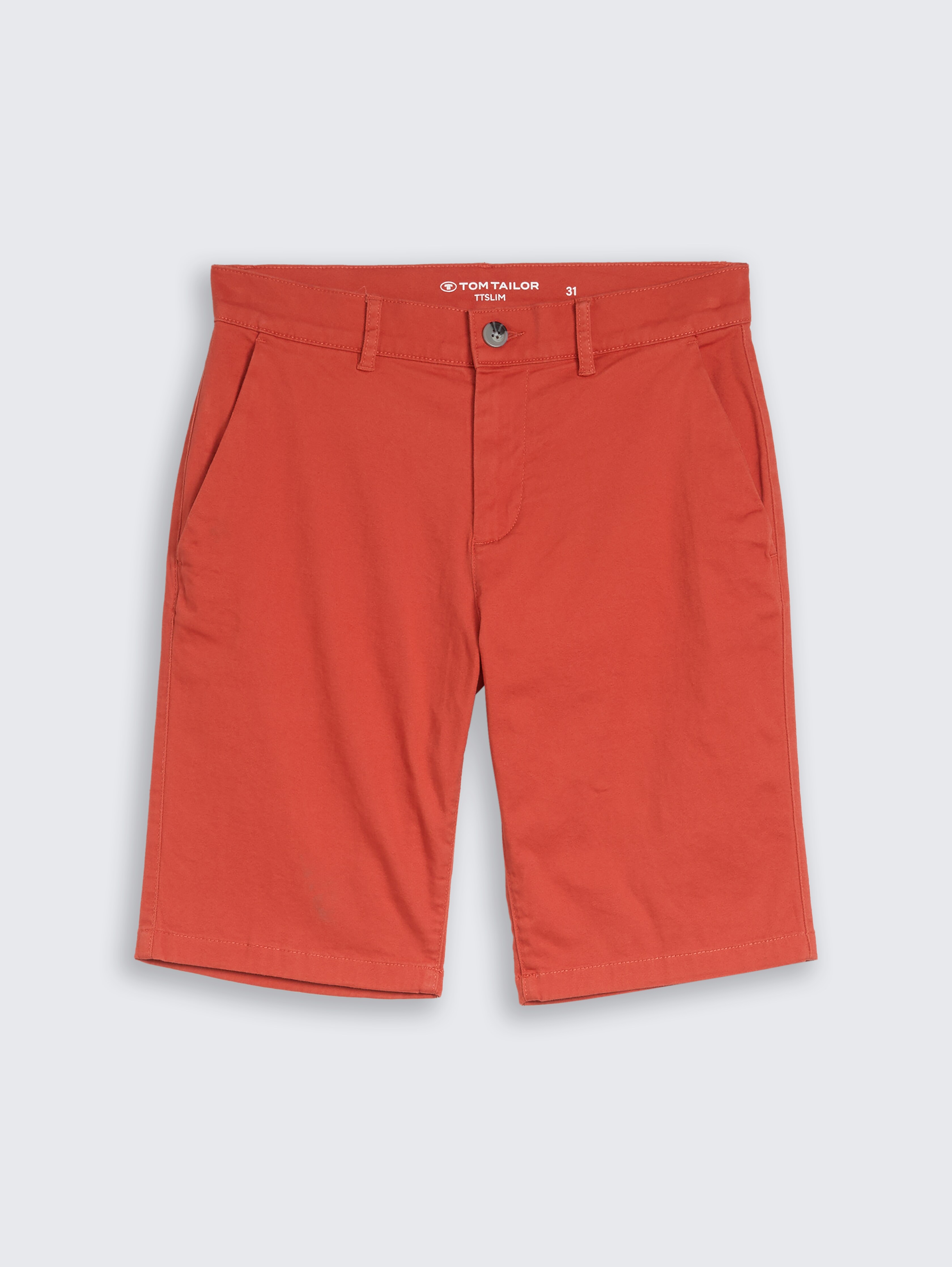 TTSLIM Chino Shorts by Men, Chili Orange