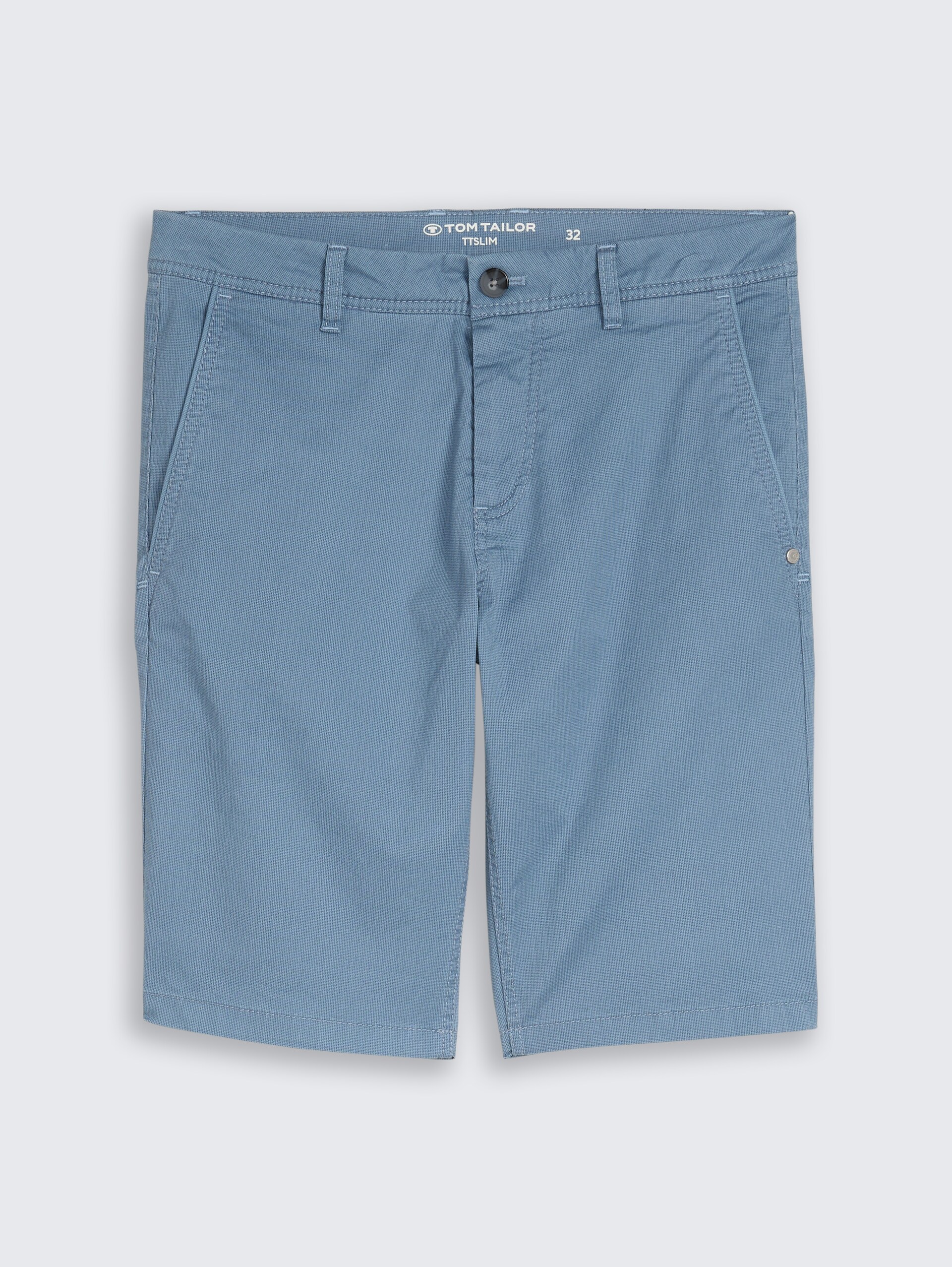 TTSLIM Chino Shorts - blue mini geometric print - Vorder-Produkt-Ansicht