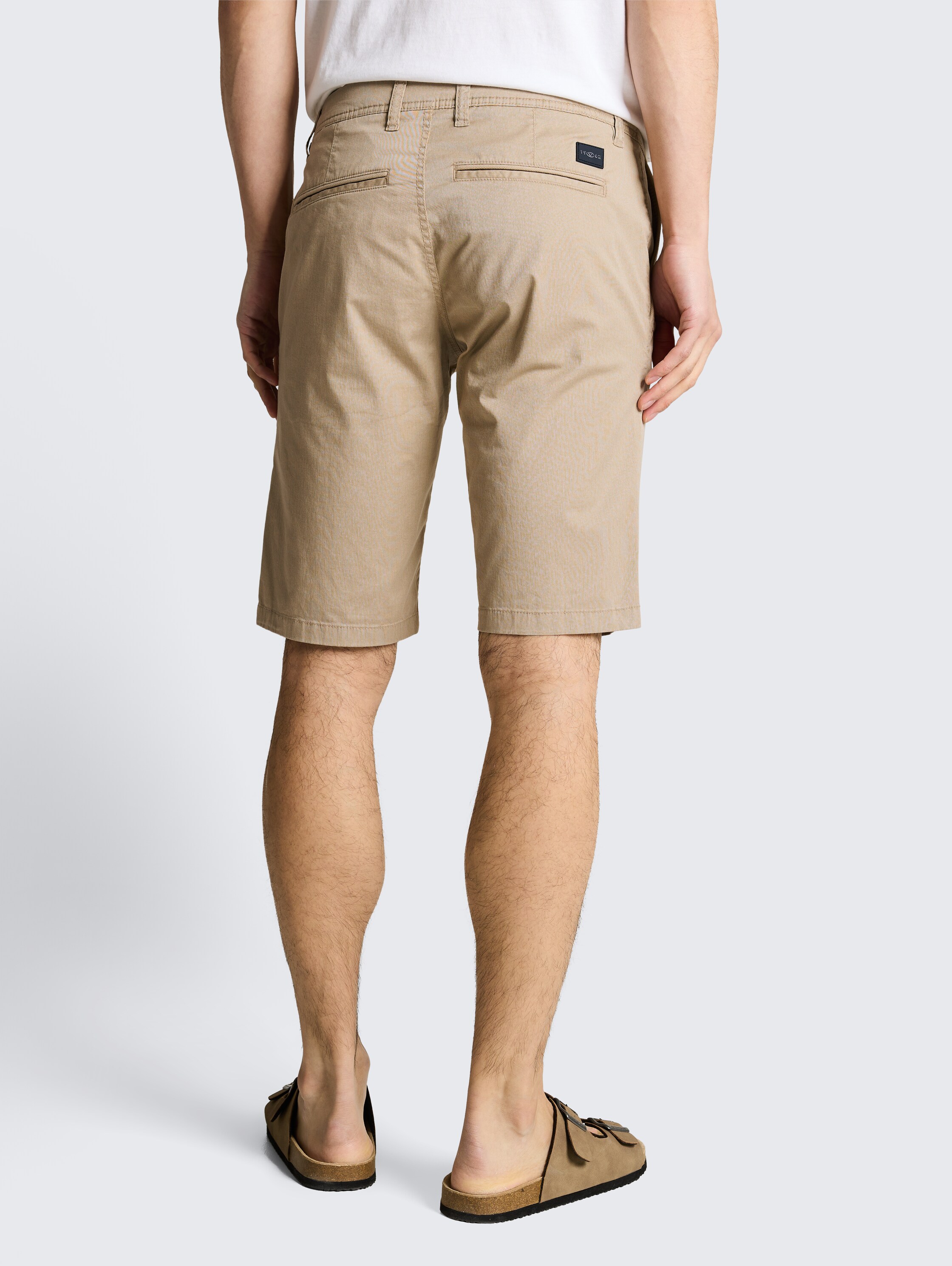 TTSLIM Chino Shorts - beige_mini_geometric_print - 