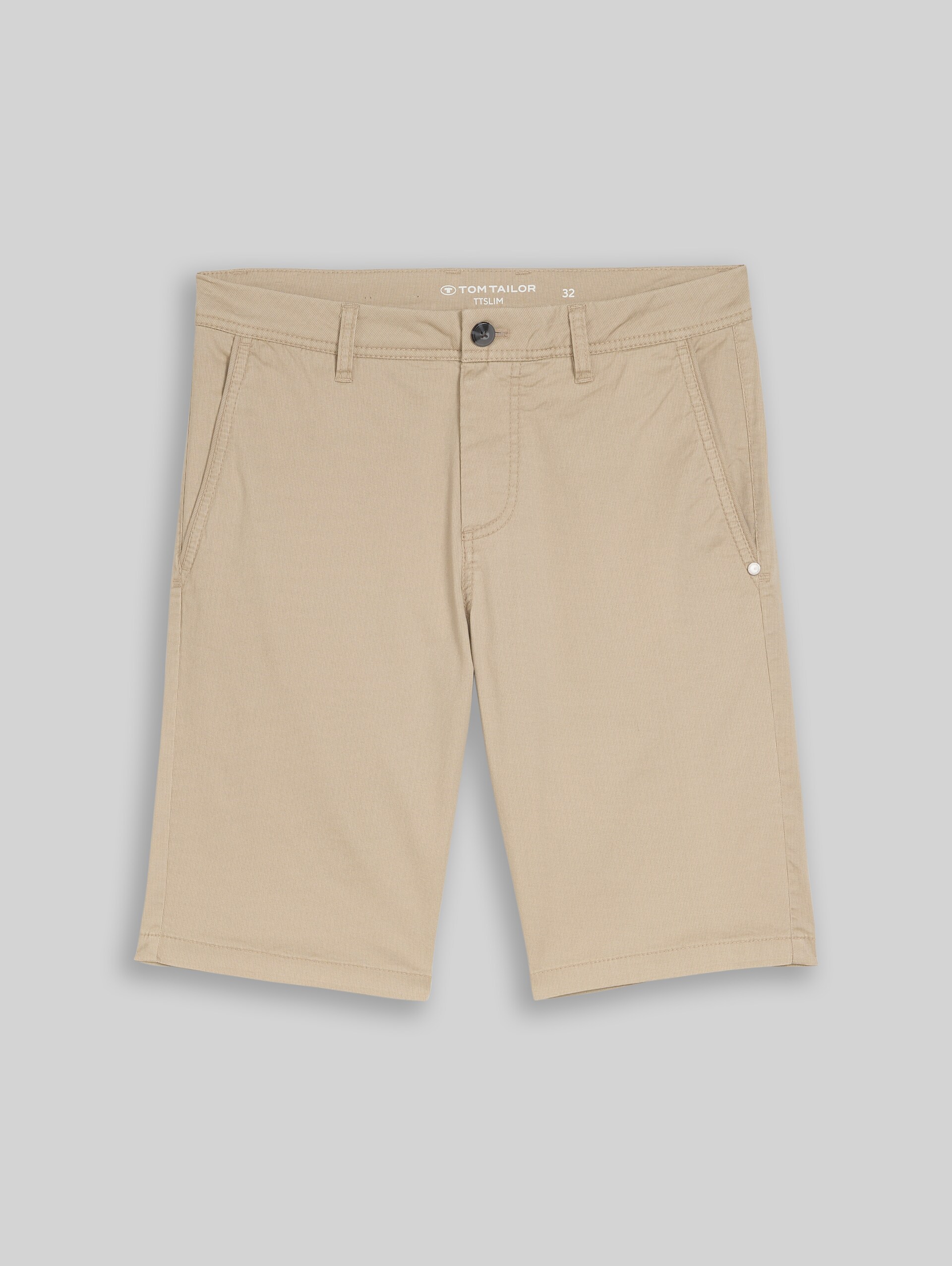 TTSLIM Chino Shorts - beige mini geometric print - Front product view