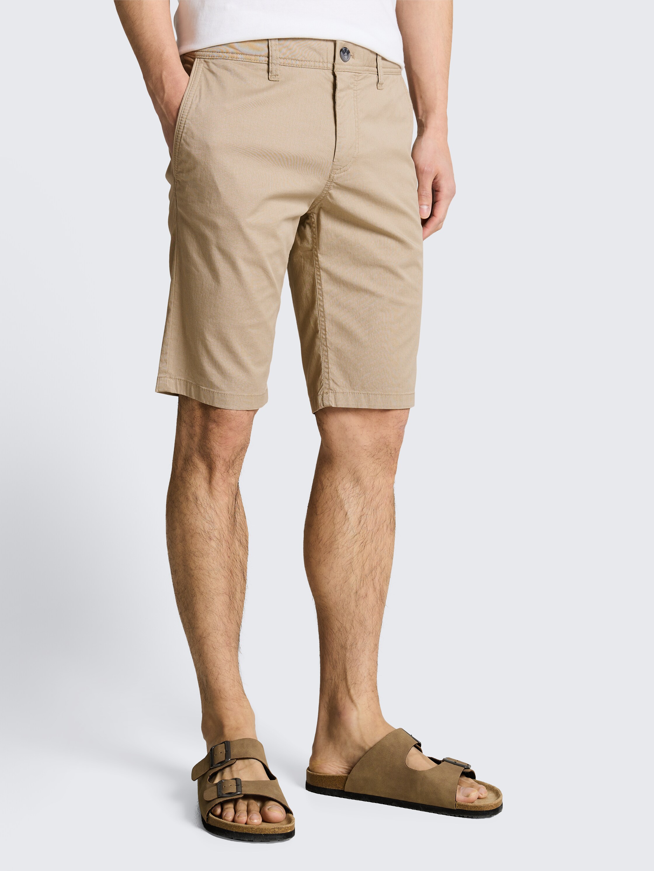 TTSLIM Chino Shorts - beige_mini_geometric_print - 
