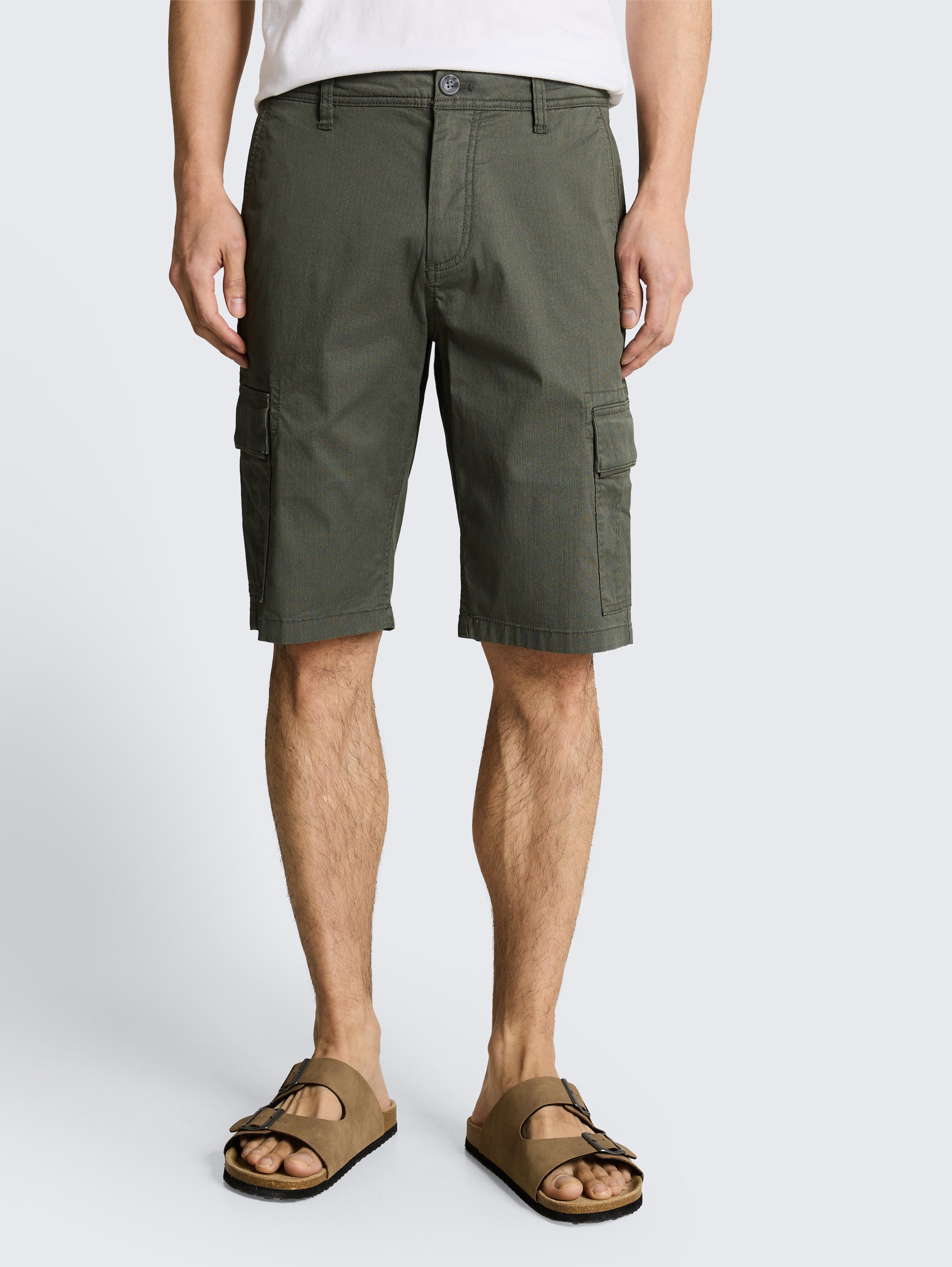 TTSLIM cargoshorts - khaki_mini_geometric_print - 