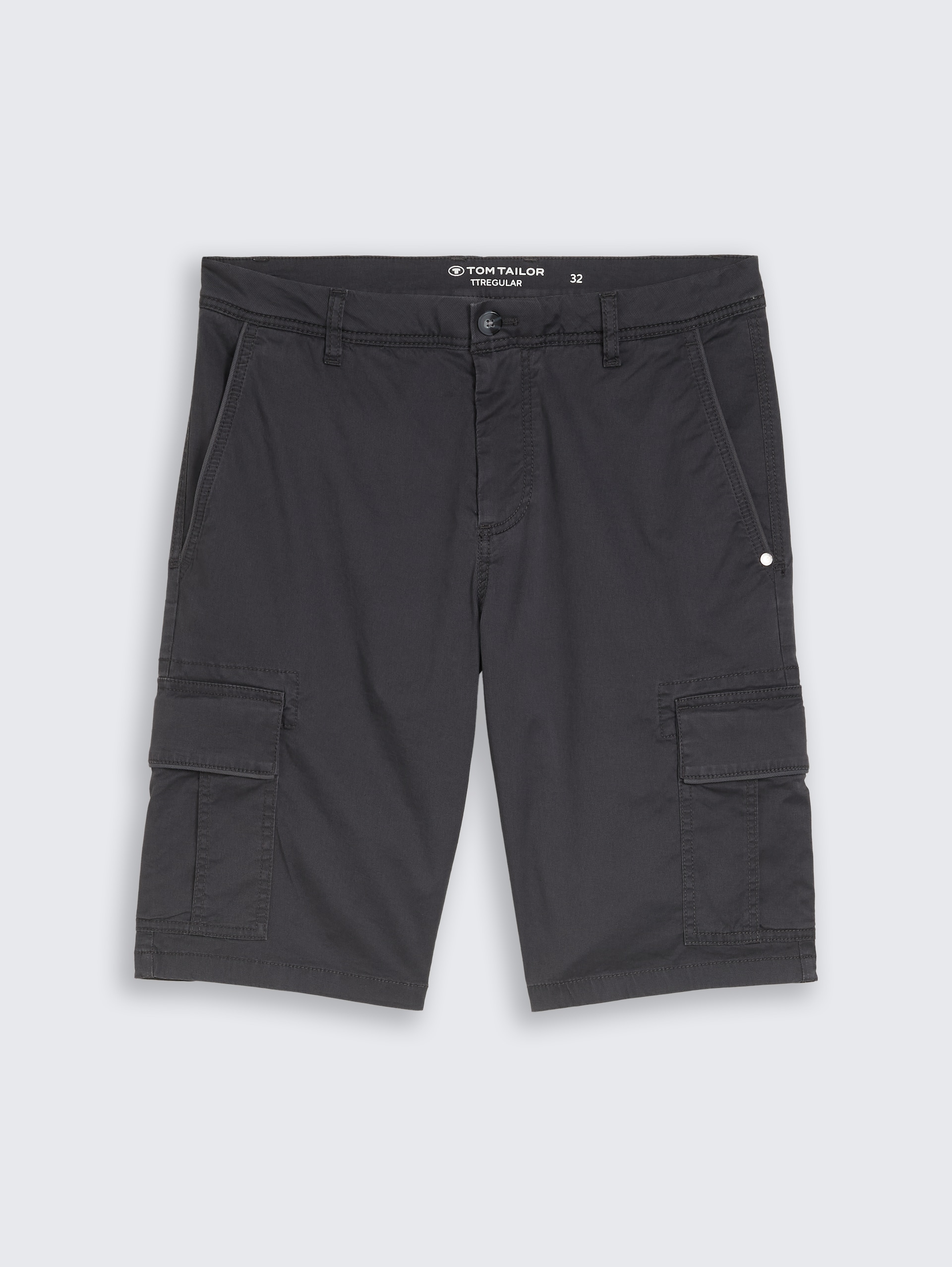 TTSLIM Cargo Shorts - grey mini geometric print - Vorder-Produkt-Ansicht