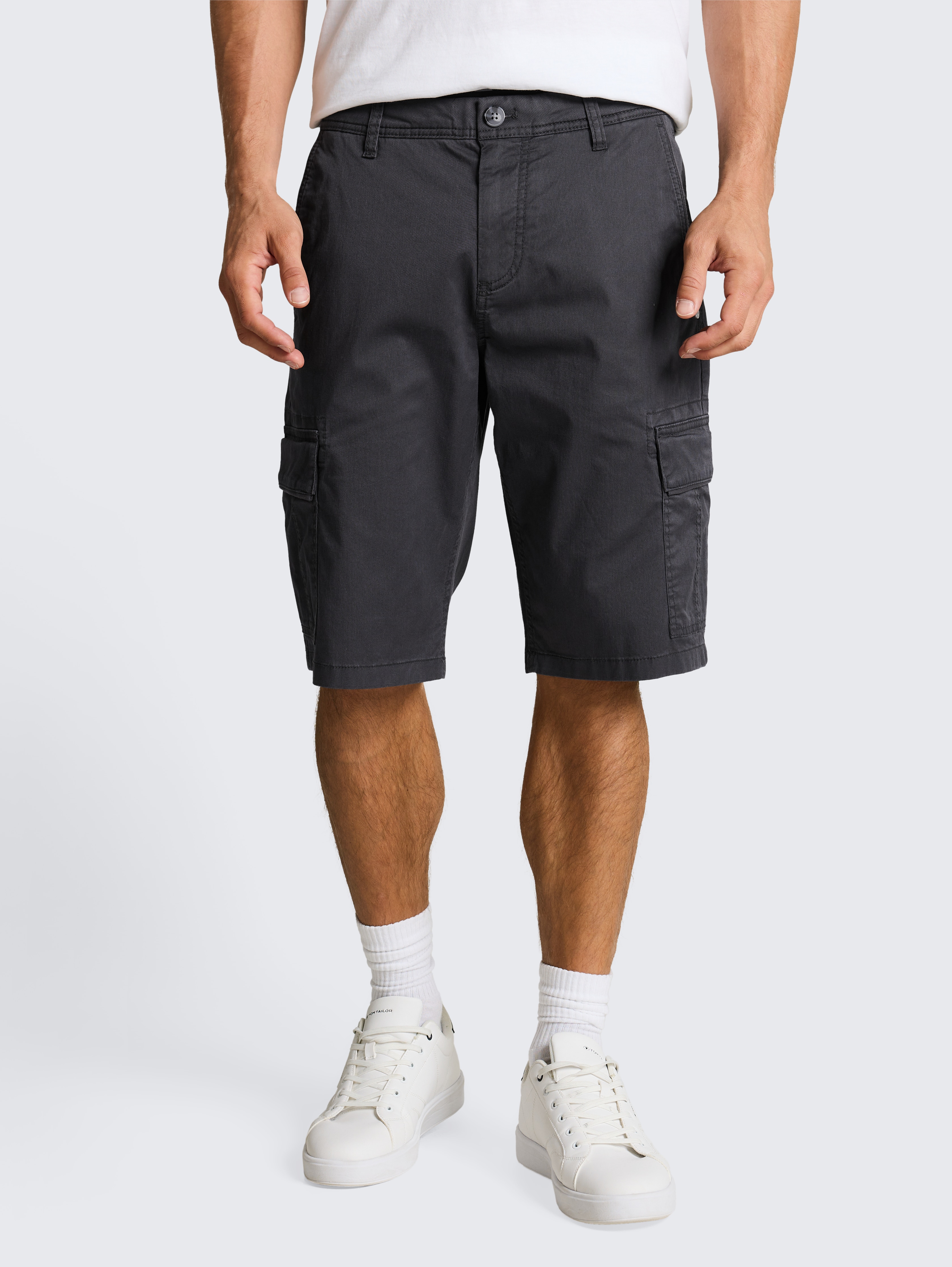 TTSLIM Cargo Shorts von Men, grey mini geometric print