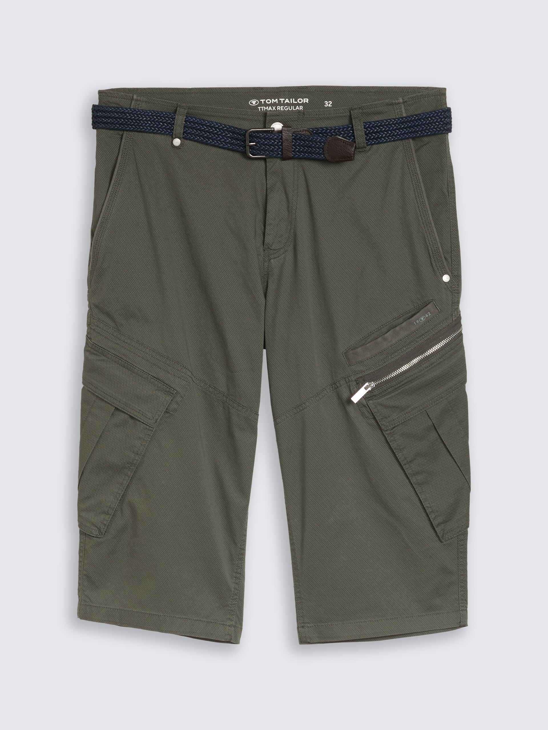 TTMAX REGULAR Overknee Shorts mit Gürtel - khaki mini weave print - Vorder-Produkt-Ansicht
