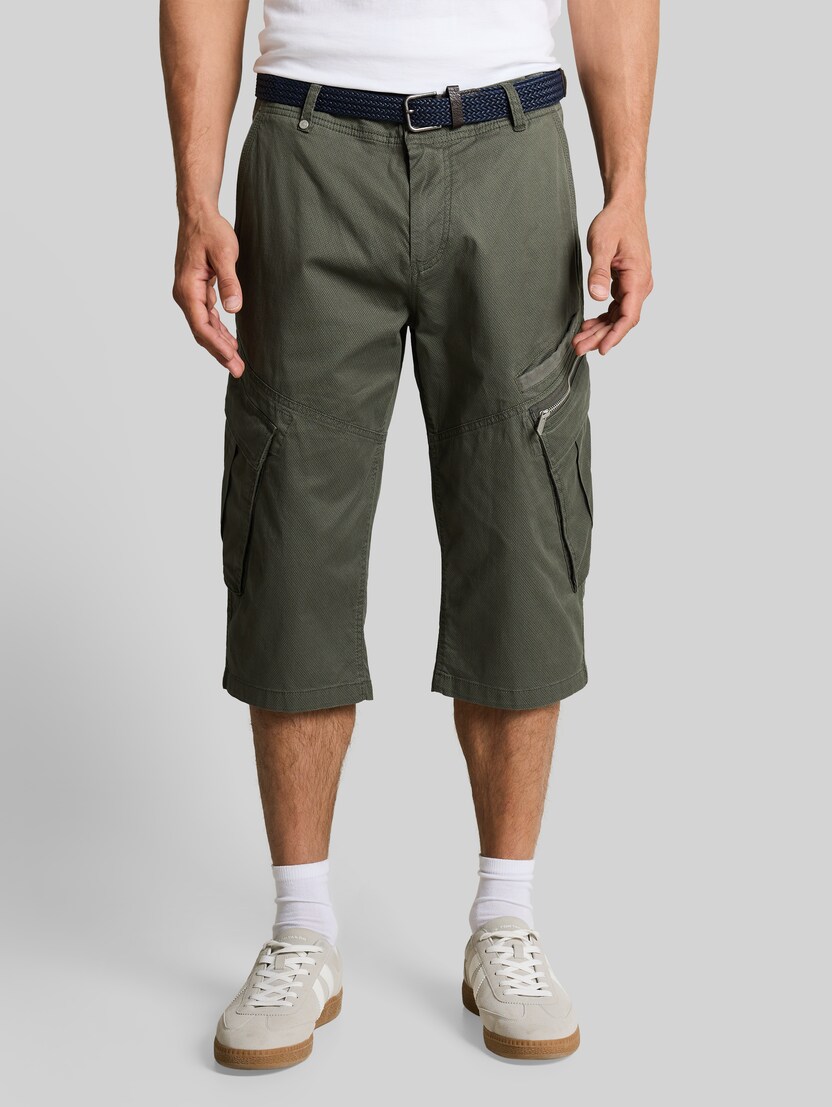 TTMAX REGULAR Overknee Shorts mit Gürtel von Men, khaki mini weave print
