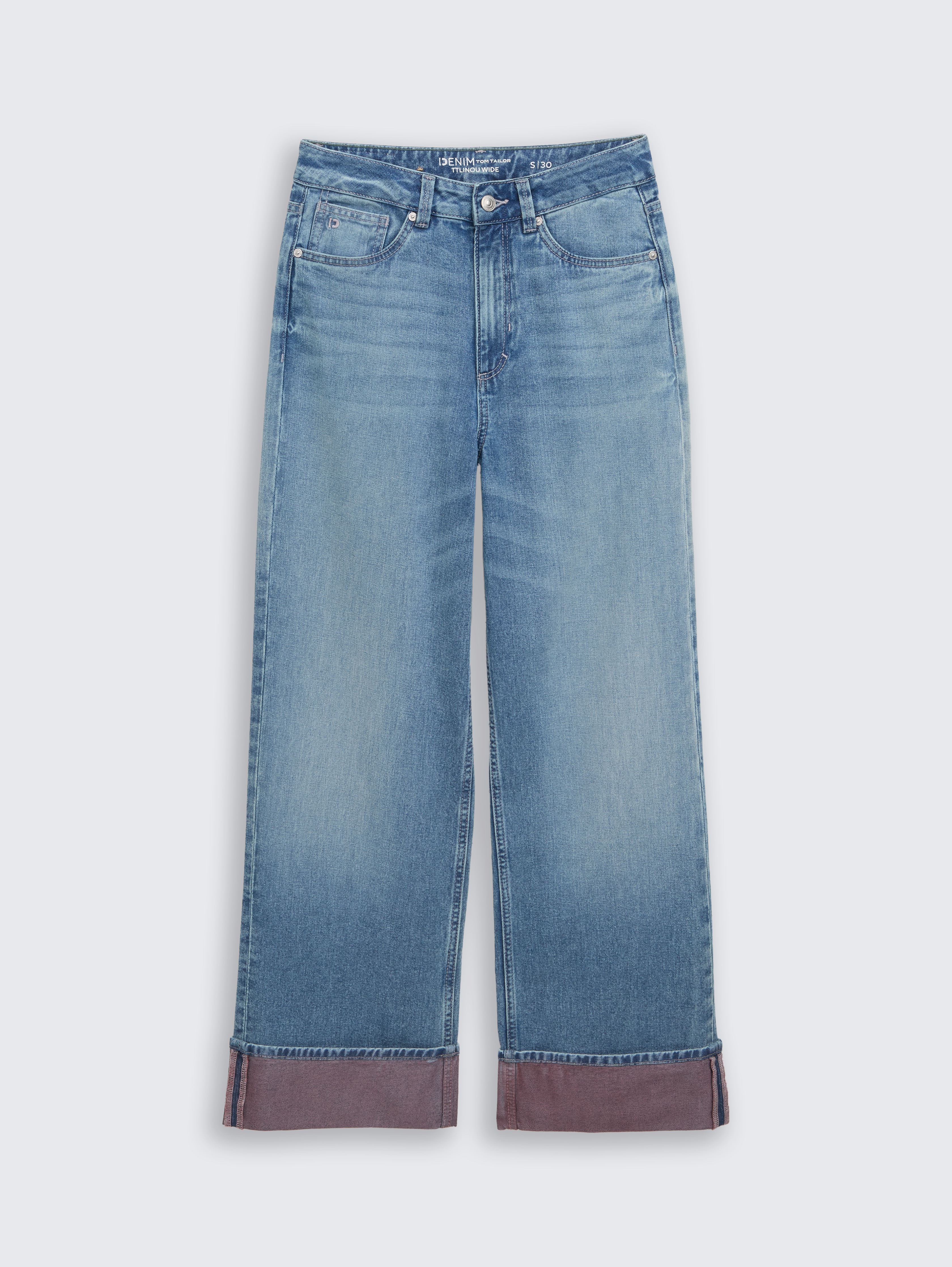 TTLINOU WIDE Jeans mit Turn-Up von Denim Female, Light Stone Blue Denim Tint