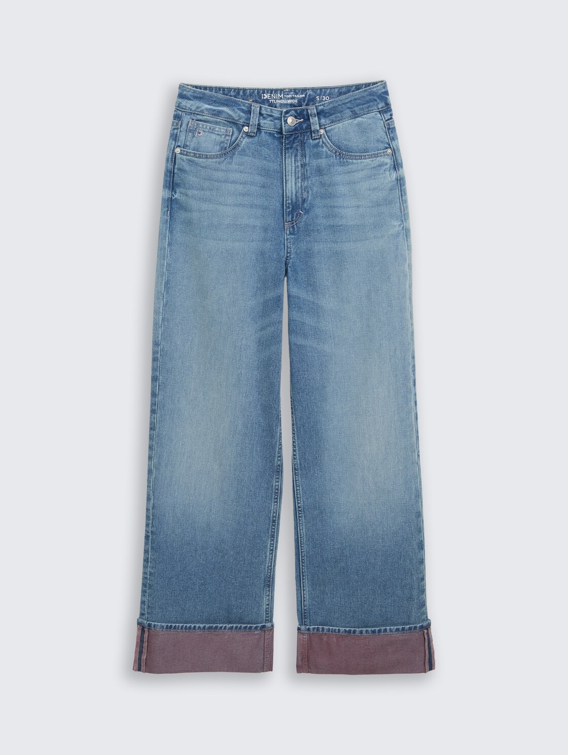 TTLINOU WIDE Jeans mit Turn-Up - Light Stone Blue Denim Tint - Vorder-Produkt-Ansicht