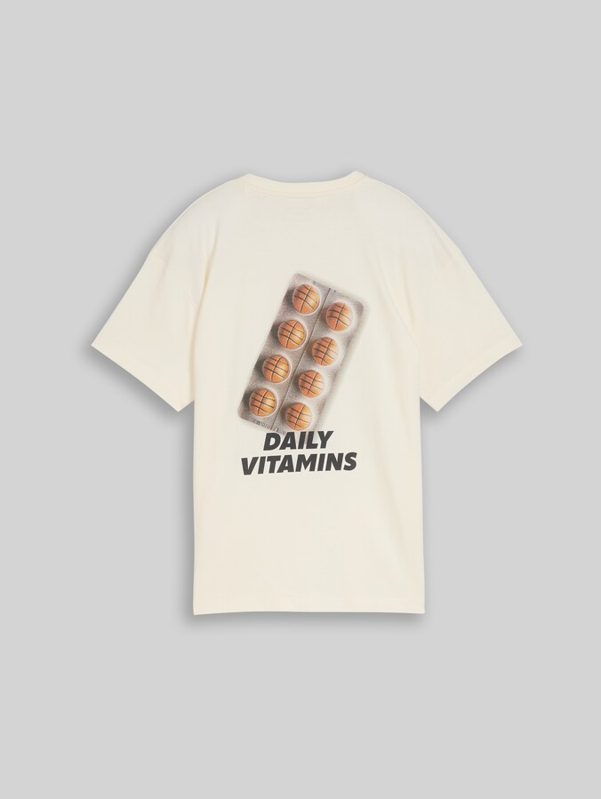 Oversize T-Shirt mit Foto-Print von Teen Boys, Wool White