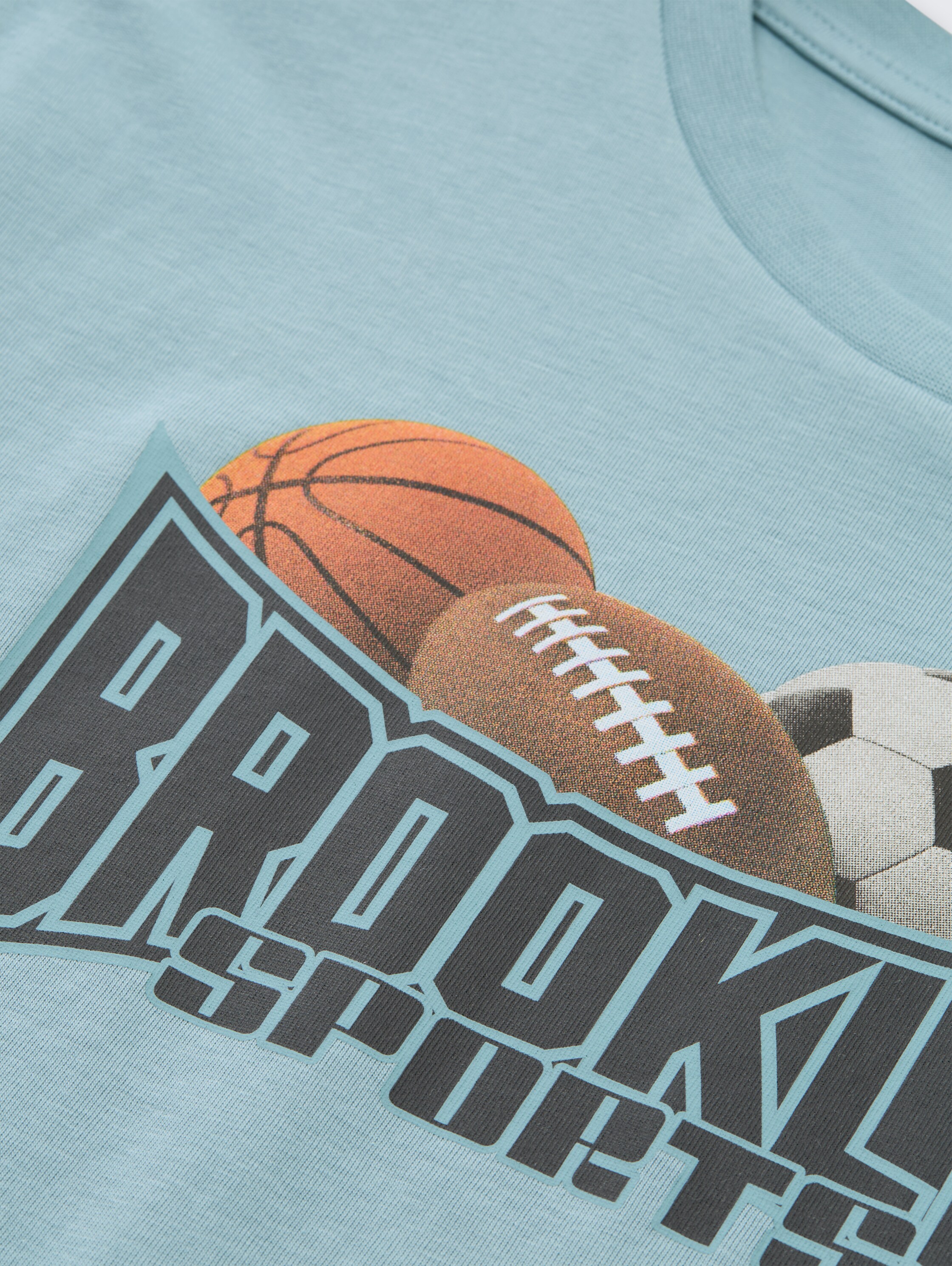 T-shirt oversize avec imprimé photo - light teal - Vue détaillée du modèle