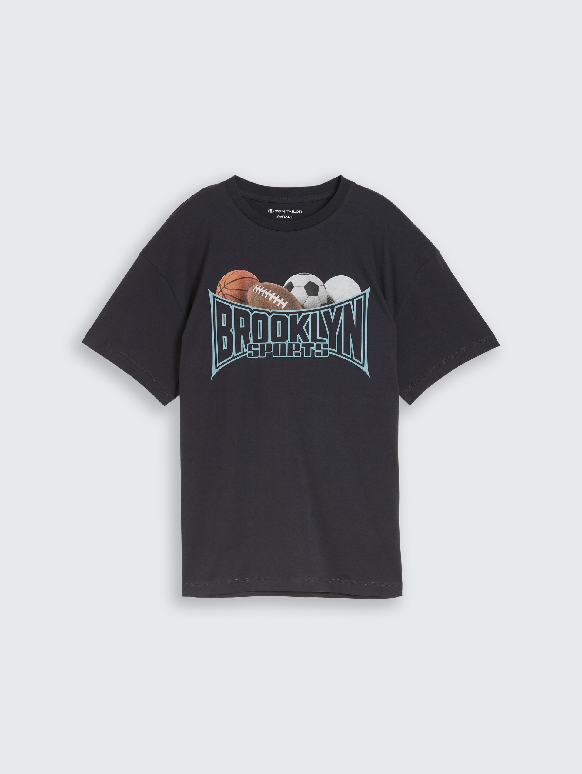Oversize T-Shirt mit Foto-Print - coal grey - Vorder-Produkt-Ansicht