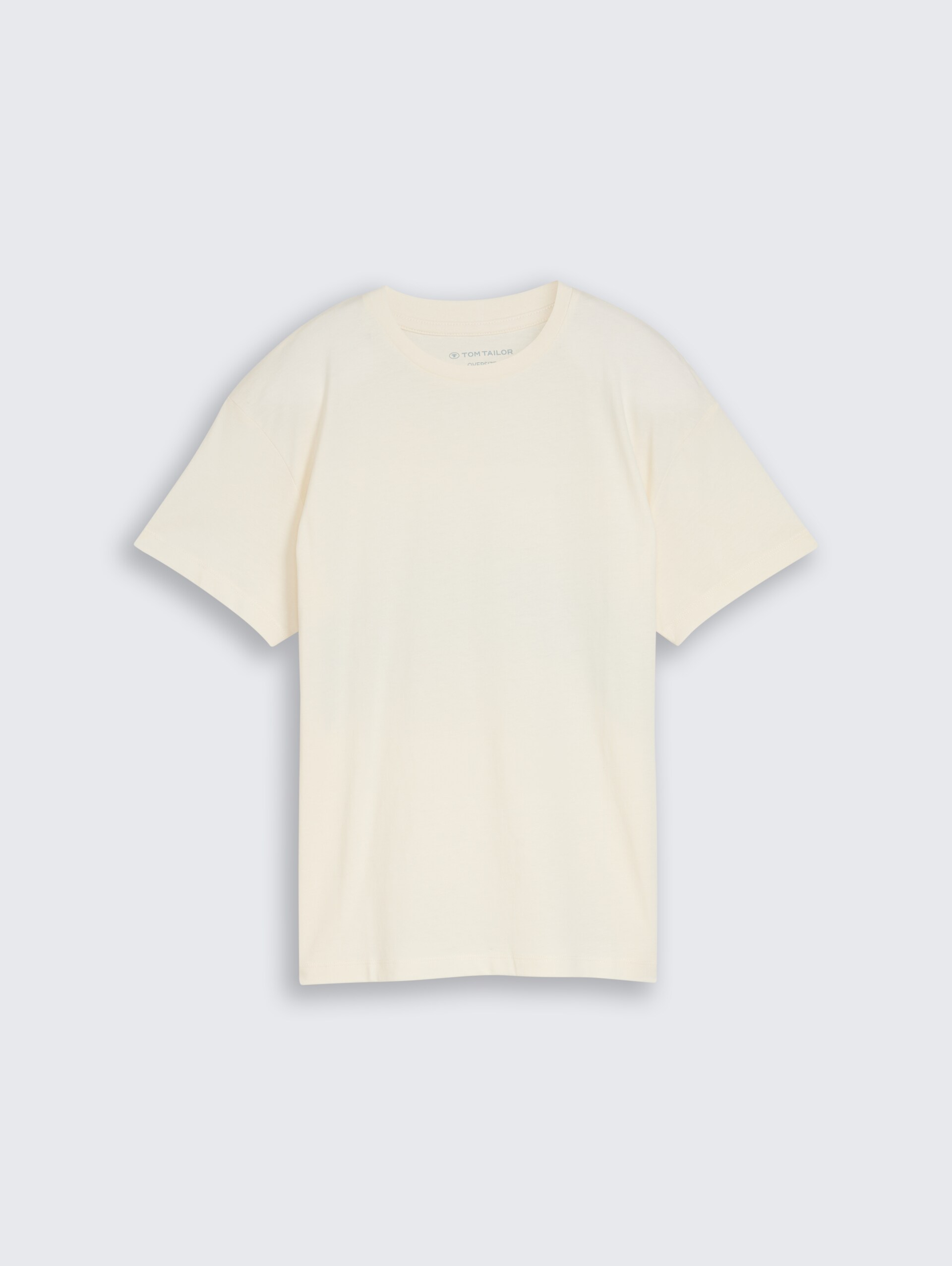 Oversize T-Shirt mit Rückenprint - Wool White - Vorder-Produkt-Ansicht