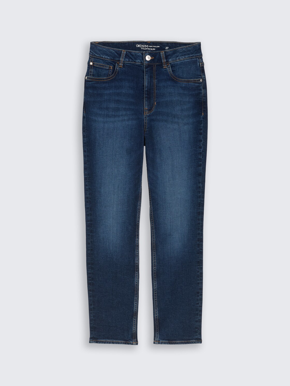 TTLOTTE SLIM Jeans - Used Mid Stone Blue Denim - Vorder-Produkt-Ansicht
