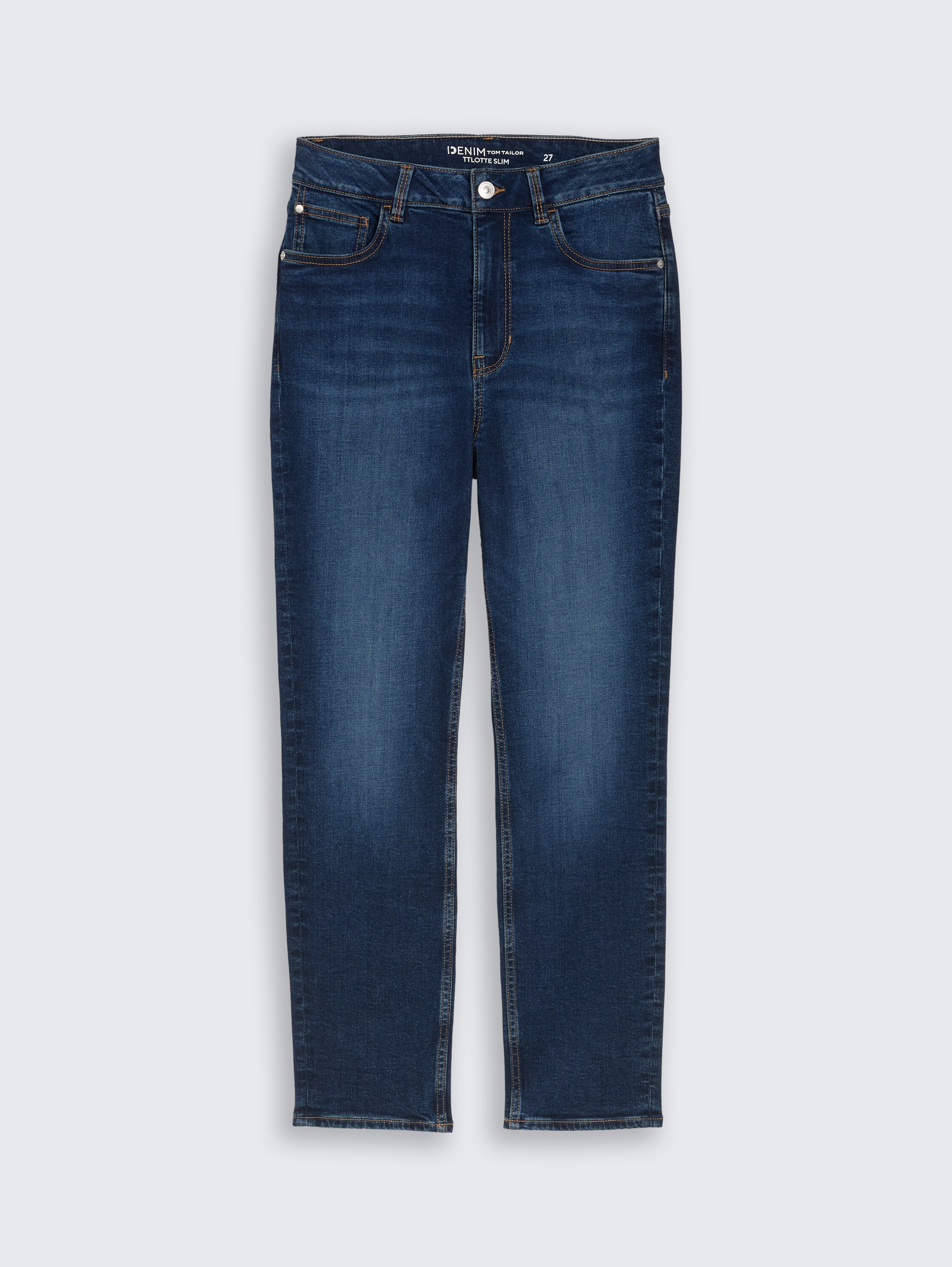 TTLOTTE SLIM jeans - Used Mid Stone Blue Denim - Product vooraanzicht