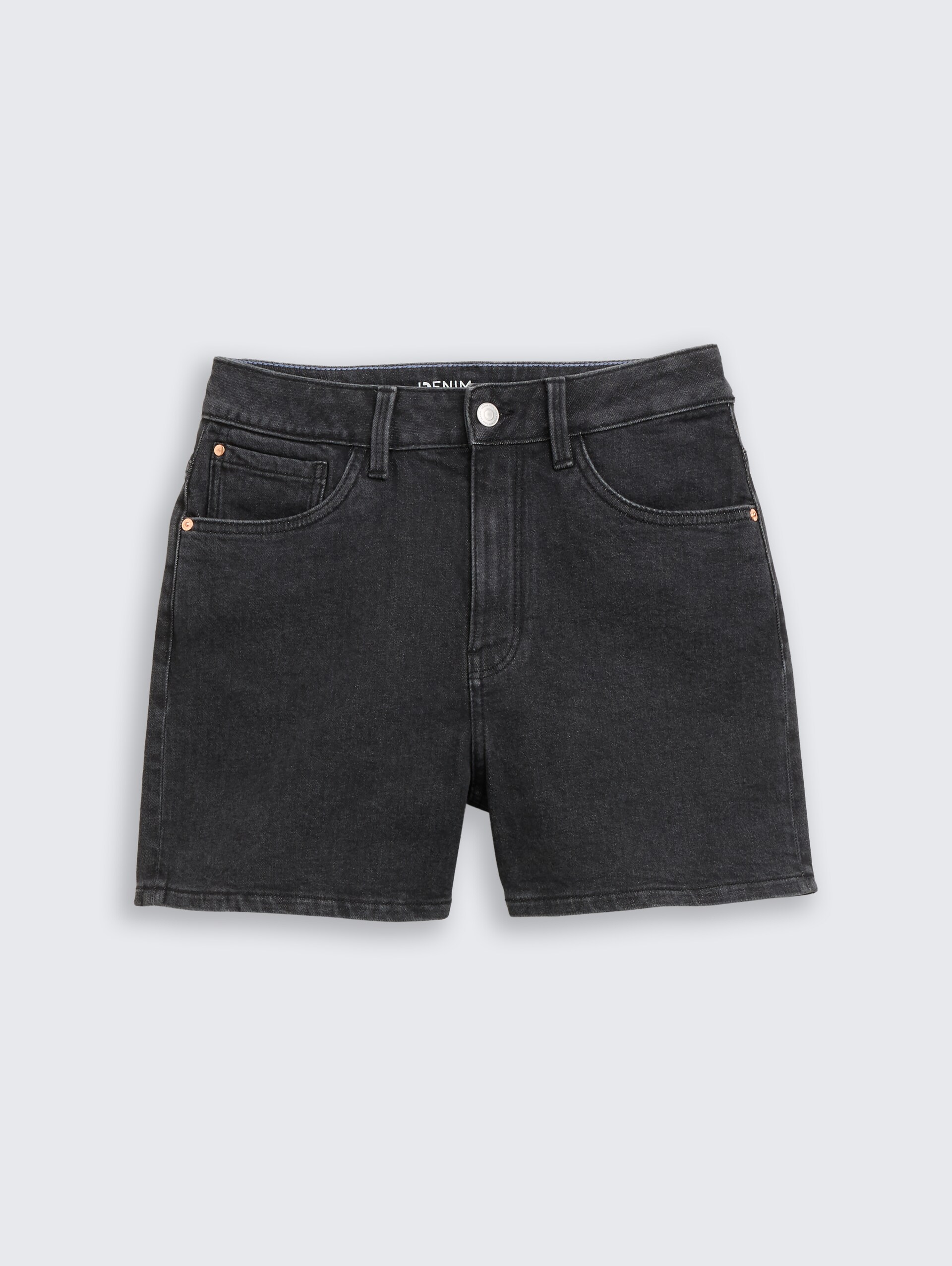 TTELIN STRAIGHT High Waist Jeans Shorts - clean mid stone grey denim - Vorder-Produkt-Ansicht