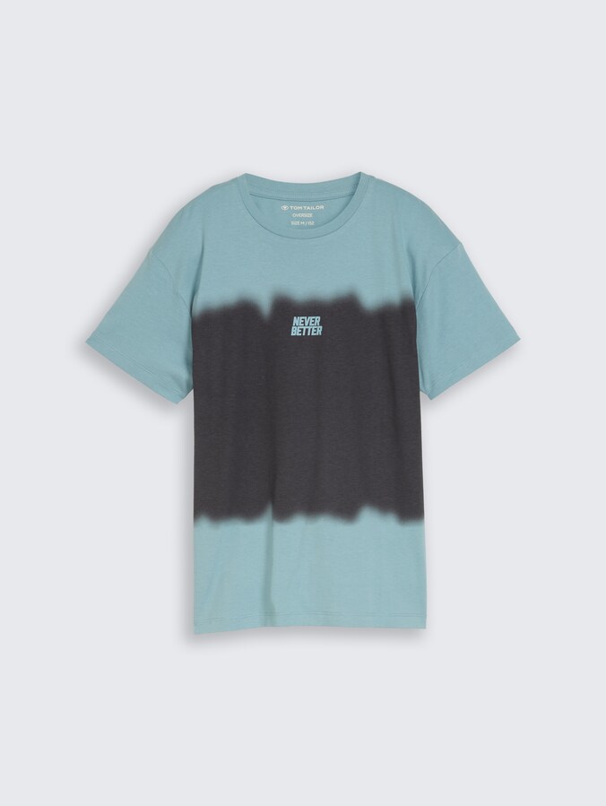 Oversized T-shirt with photo print by Teen Boys, light teal