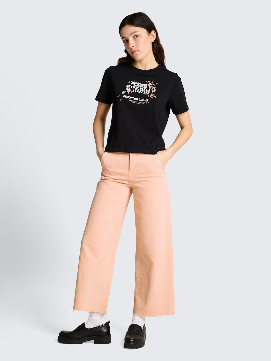 TTMIJA CULOTTE Jeans mit Bindegürtel - Orange Parfait - Model-Vorderansicht