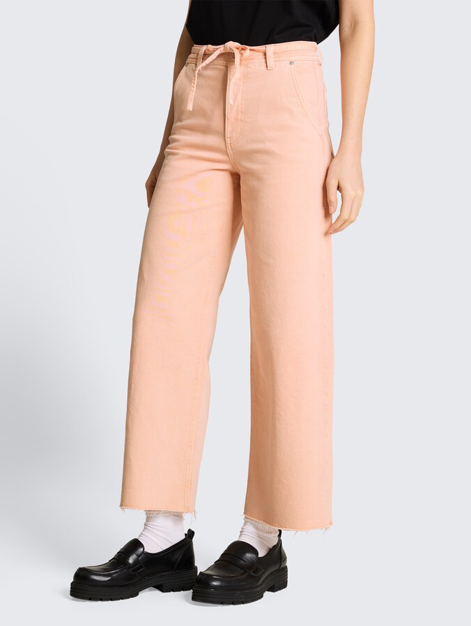 TTMIJA CULOTTE jeans met strikceintuur door Denim Female, Orange Parfait