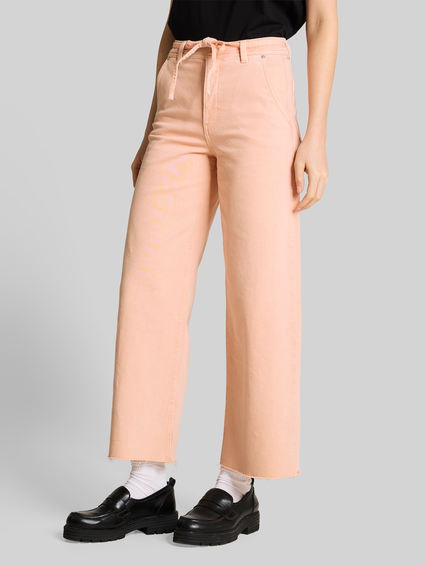 TTMIJA CULOTTE jeans met strikceintuur door Denim Female, Orange Parfait