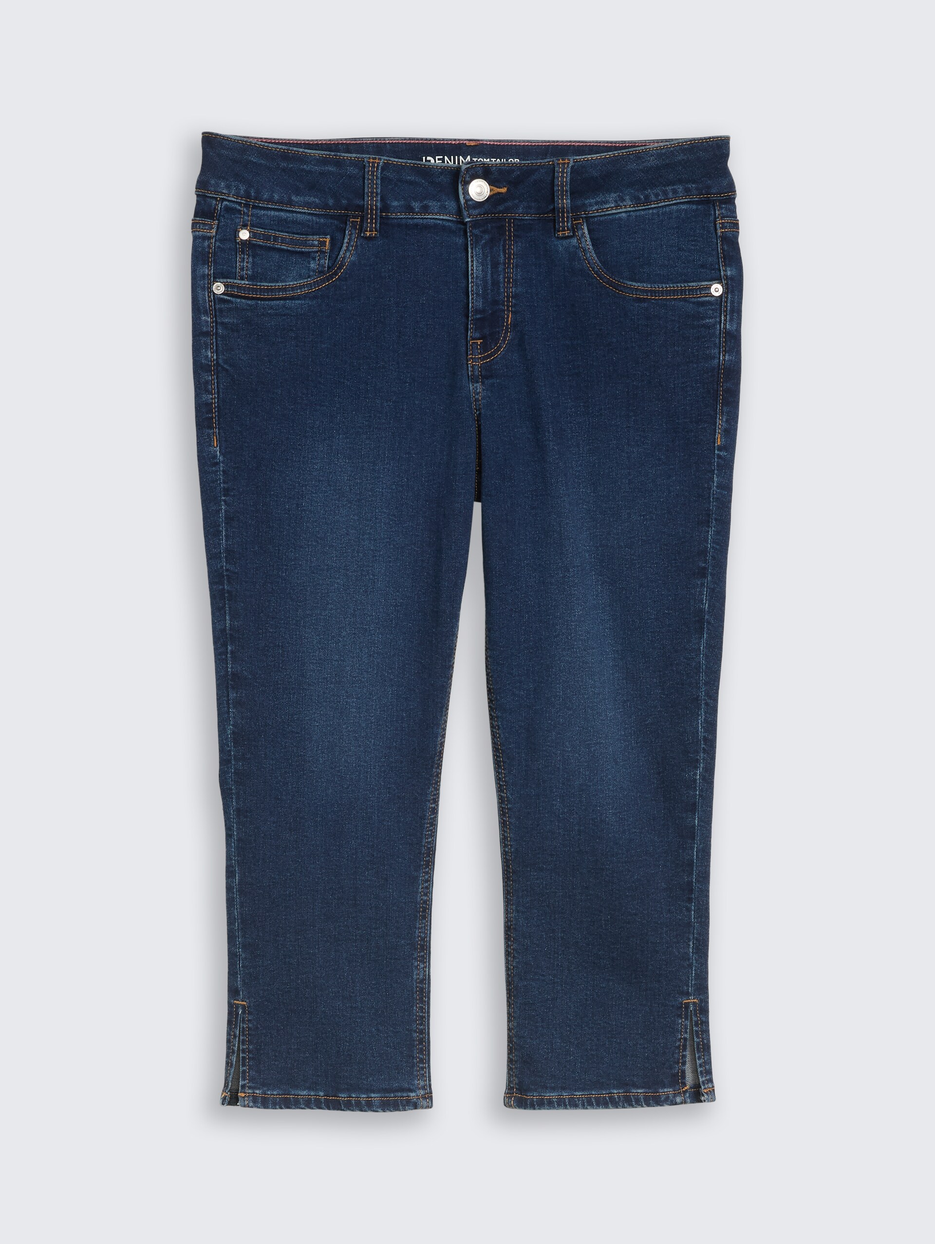 TTJONA SKINNY Capri Jeans - Used Dark Stone Blue Denim - Vorder-Produkt-Ansicht