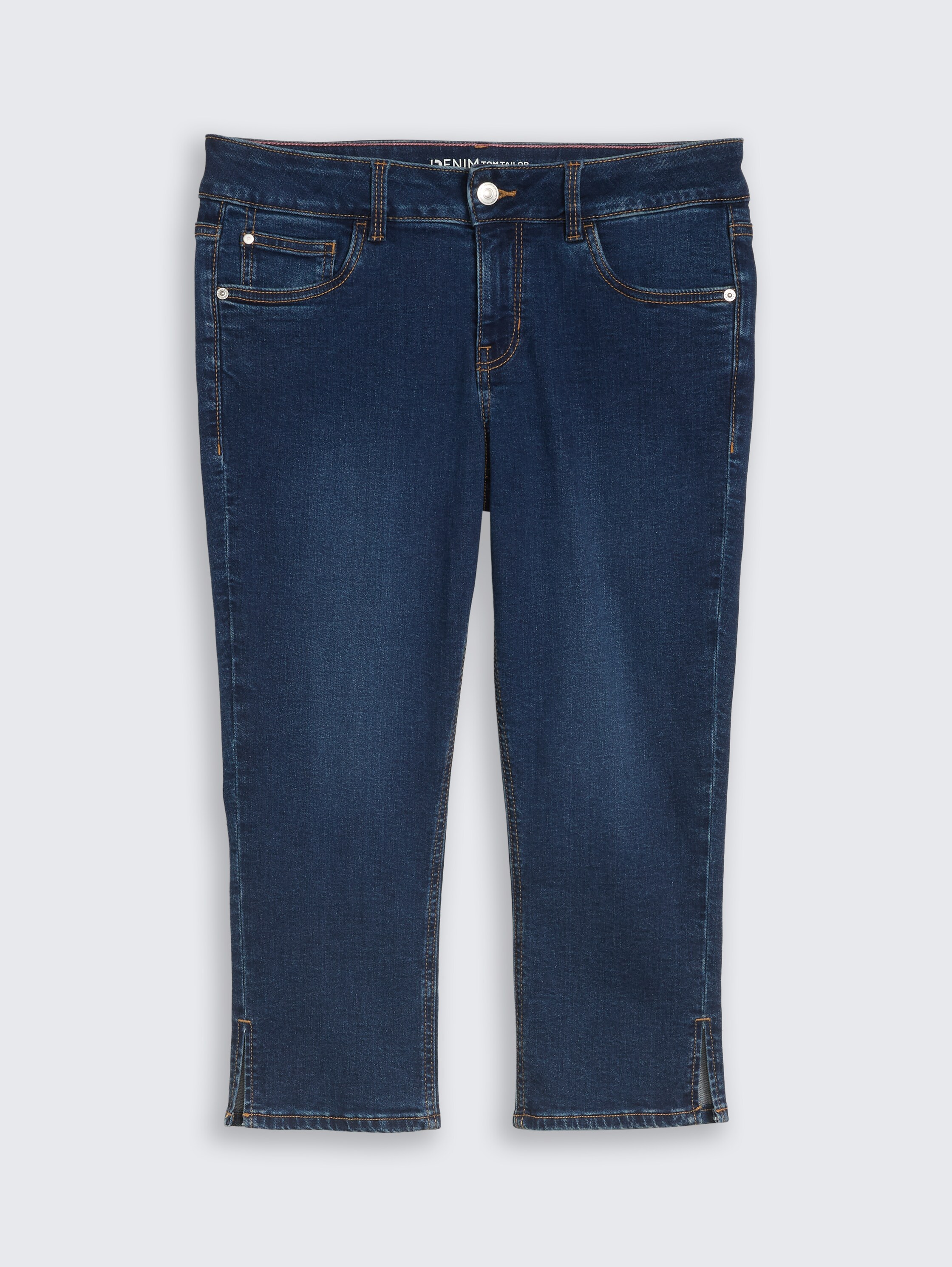 TTJONA SKINNY capri jeans - used_dark_stone_blue_denim - 
