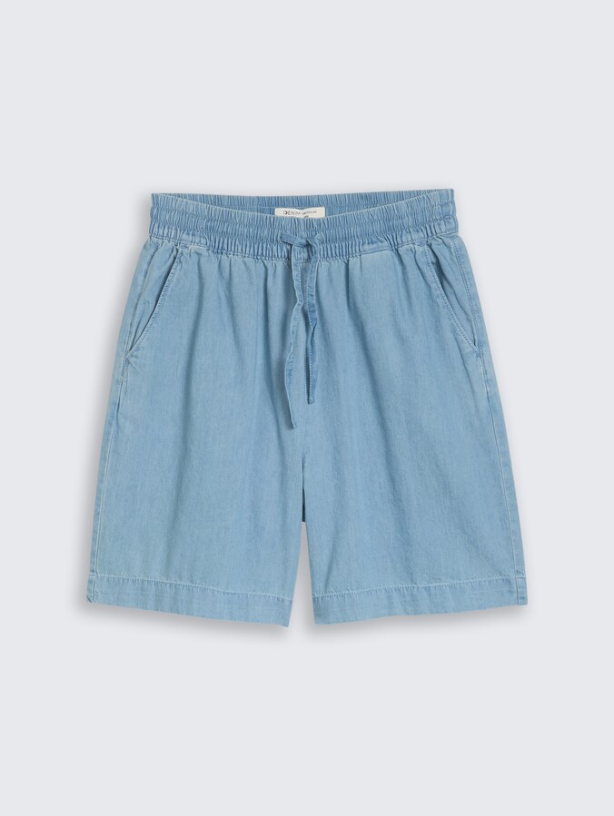 TTLINOU WIDE Bermuda Jeans Shorts von Denim Female, Clean Light Stone Blue Denim