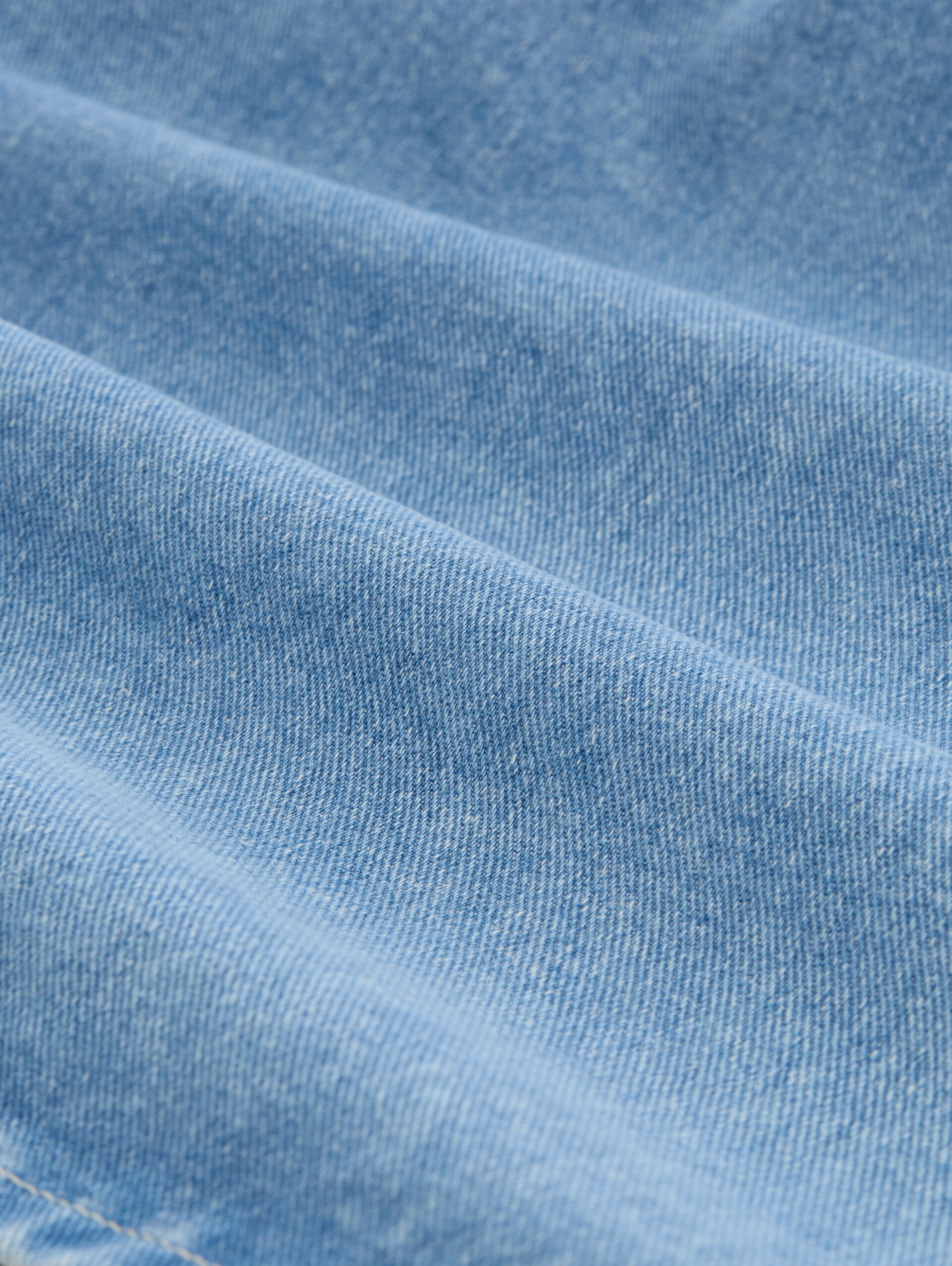 Jeansskort met wikkeloptiek - Clean Light Stone Blue Denim - Materiaalweergave