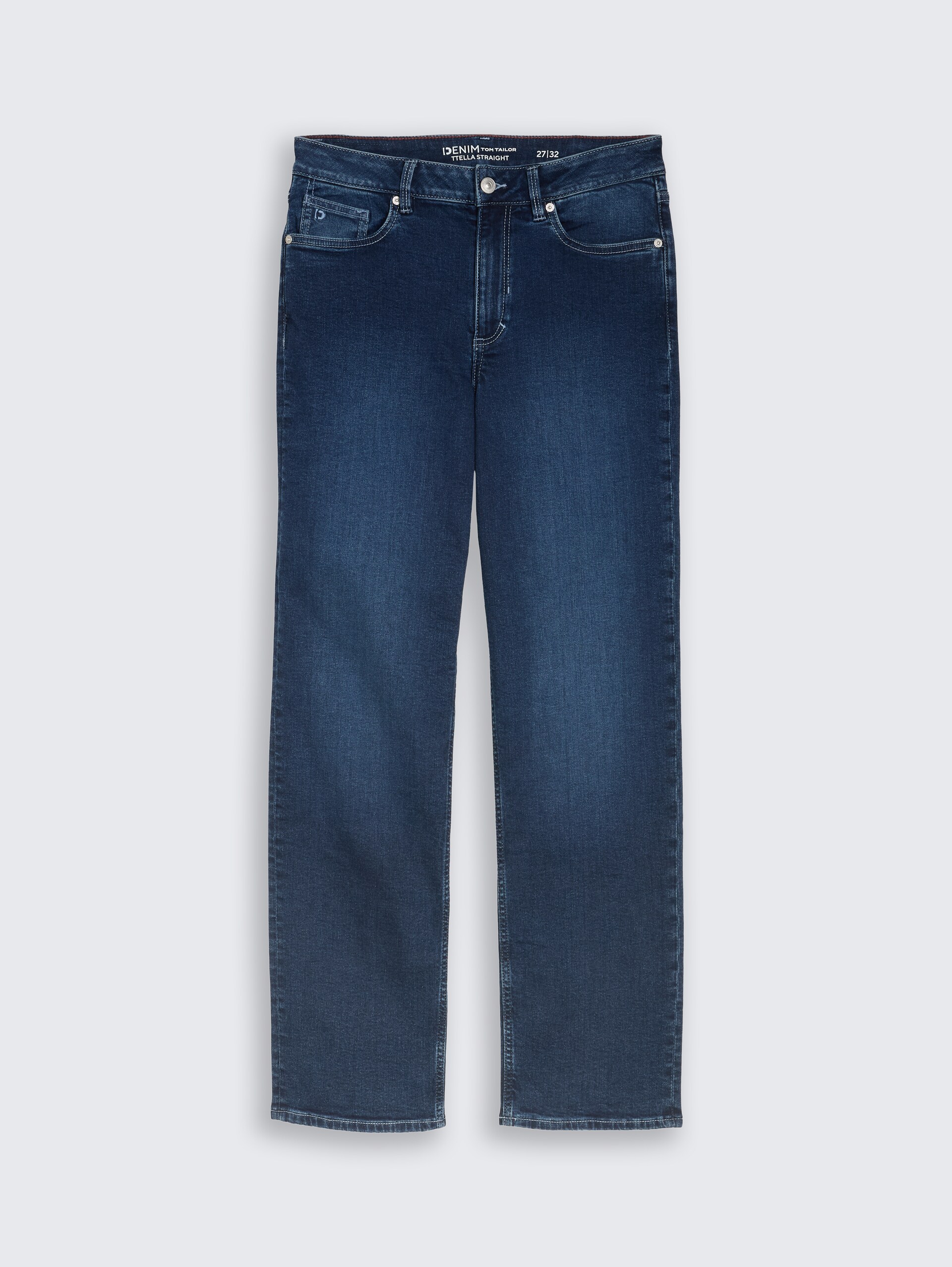TTELLA STRAIGHT Jeans - Used Dark Stone Blue Denim - Vorder-Produkt-Ansicht