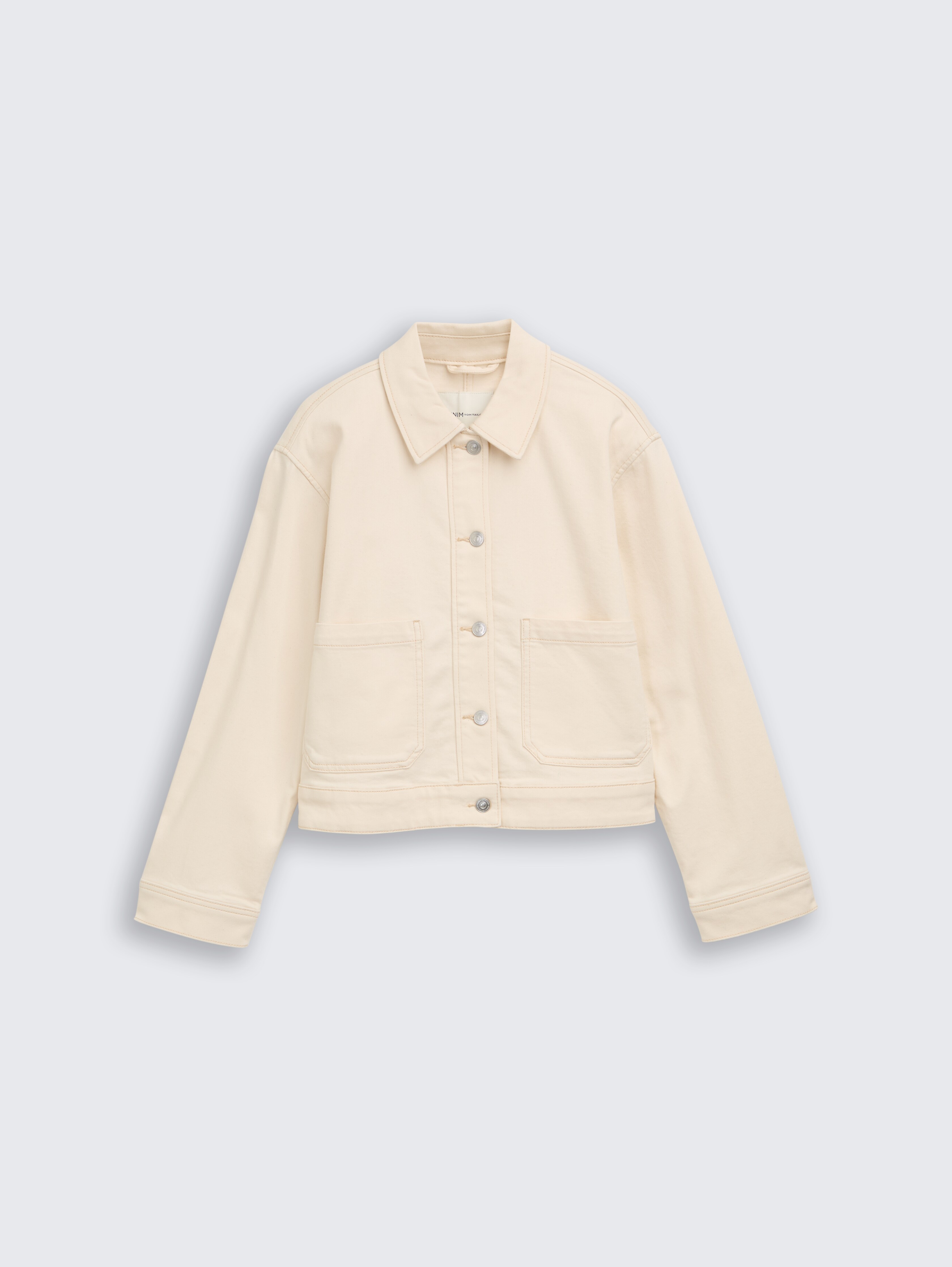 Jeansjacke mit aufgesetzten Taschen von Denim Female, raw offwhite denim