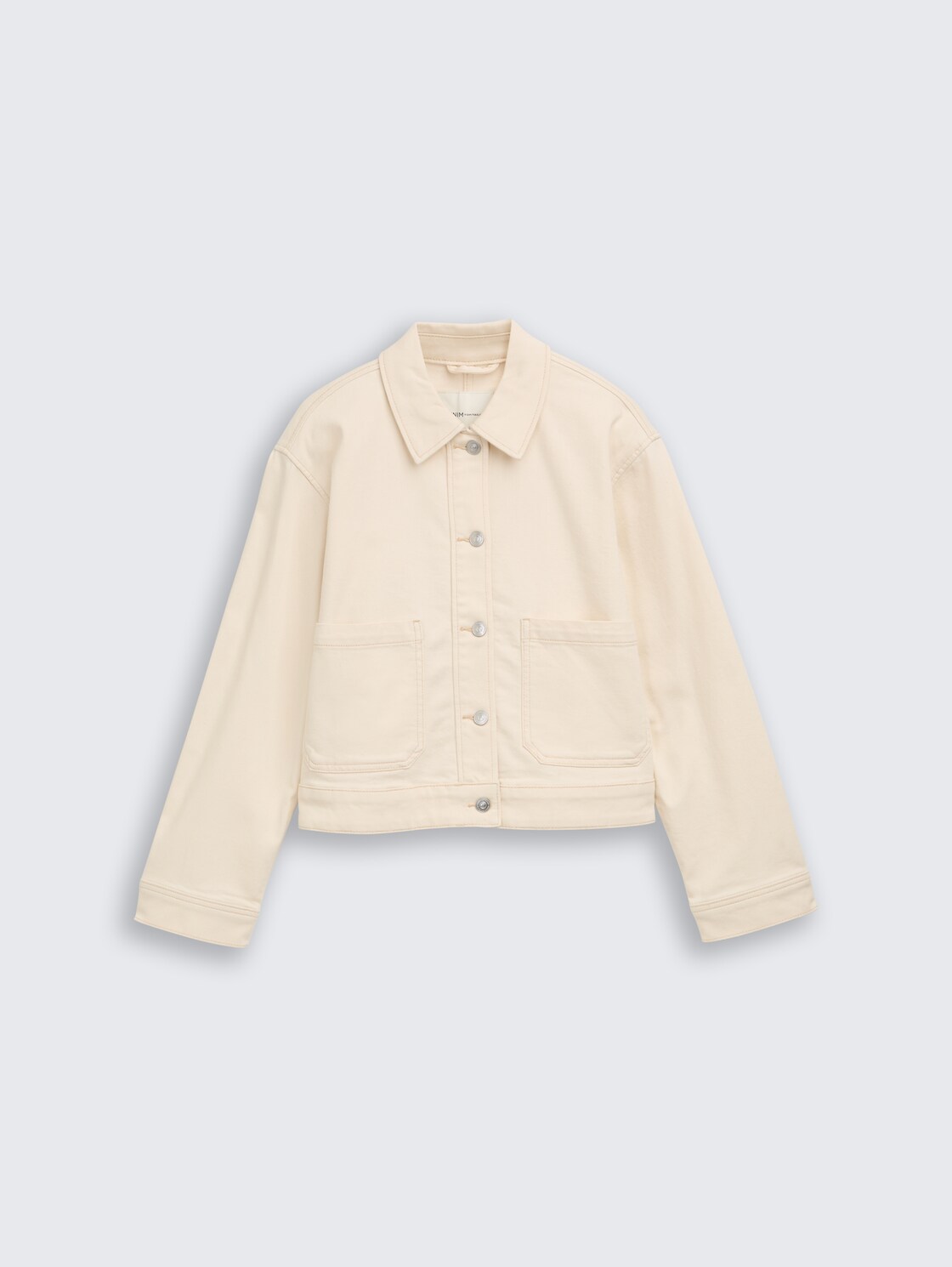 Jeansjacke mit aufgesetzten Taschen - raw offwhite denim - Vorder-Produkt-Ansicht