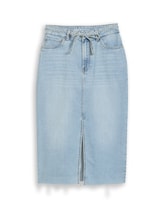 Ausgewählt, Midi-Jeansrock mit Schlitz von Tom Tailor, blau