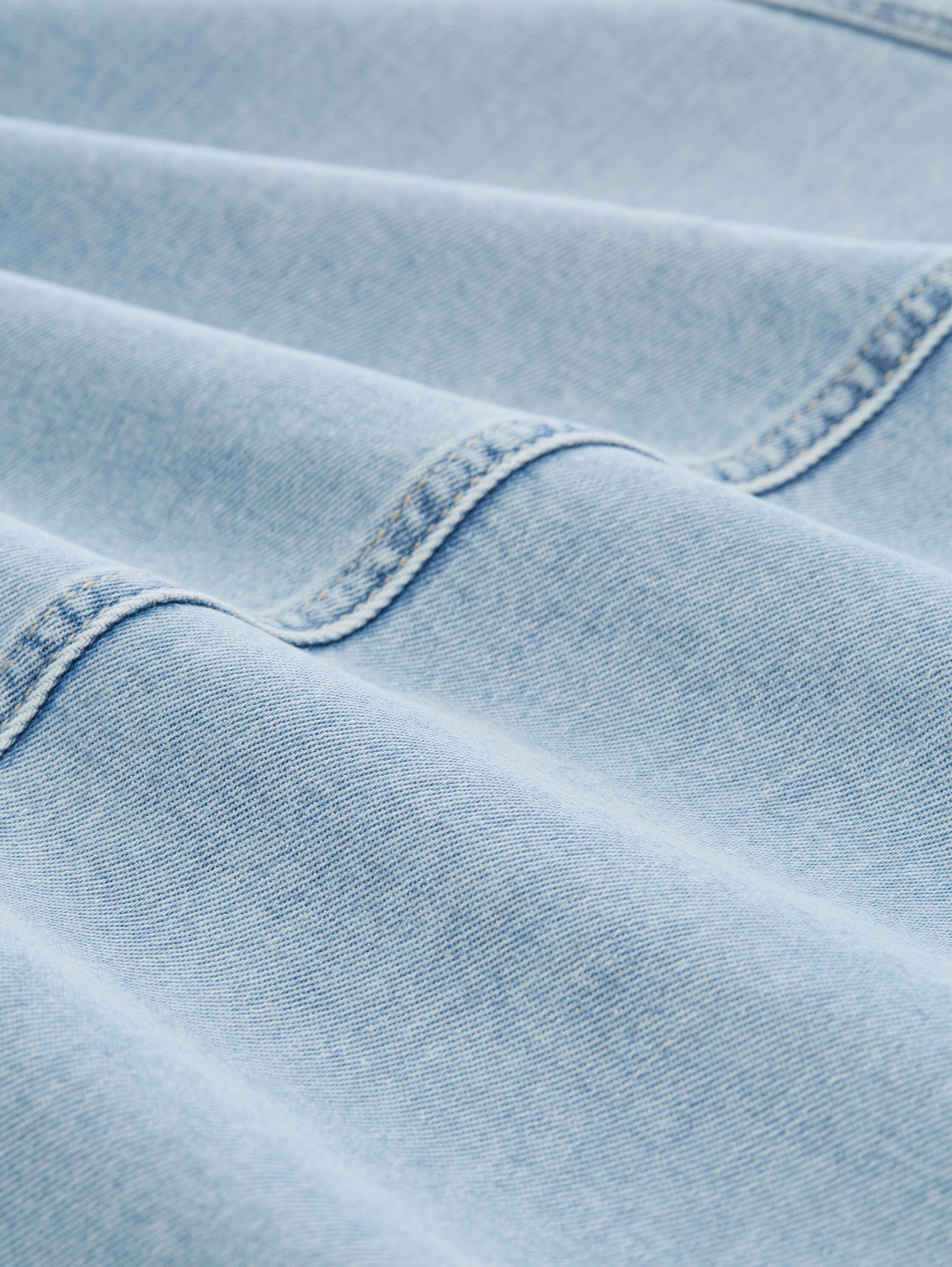 Midi denim skirt with slit - used_light_stone_blue_denim - 