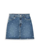 Ausgewählt, Mini-Jeansrock mit Herz-Print von Tom Tailor, blau
