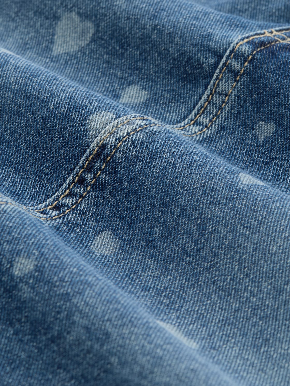 Mini-Jeansrock mit Herz-Print - mid blue laser hearts denim - Material-Ansicht