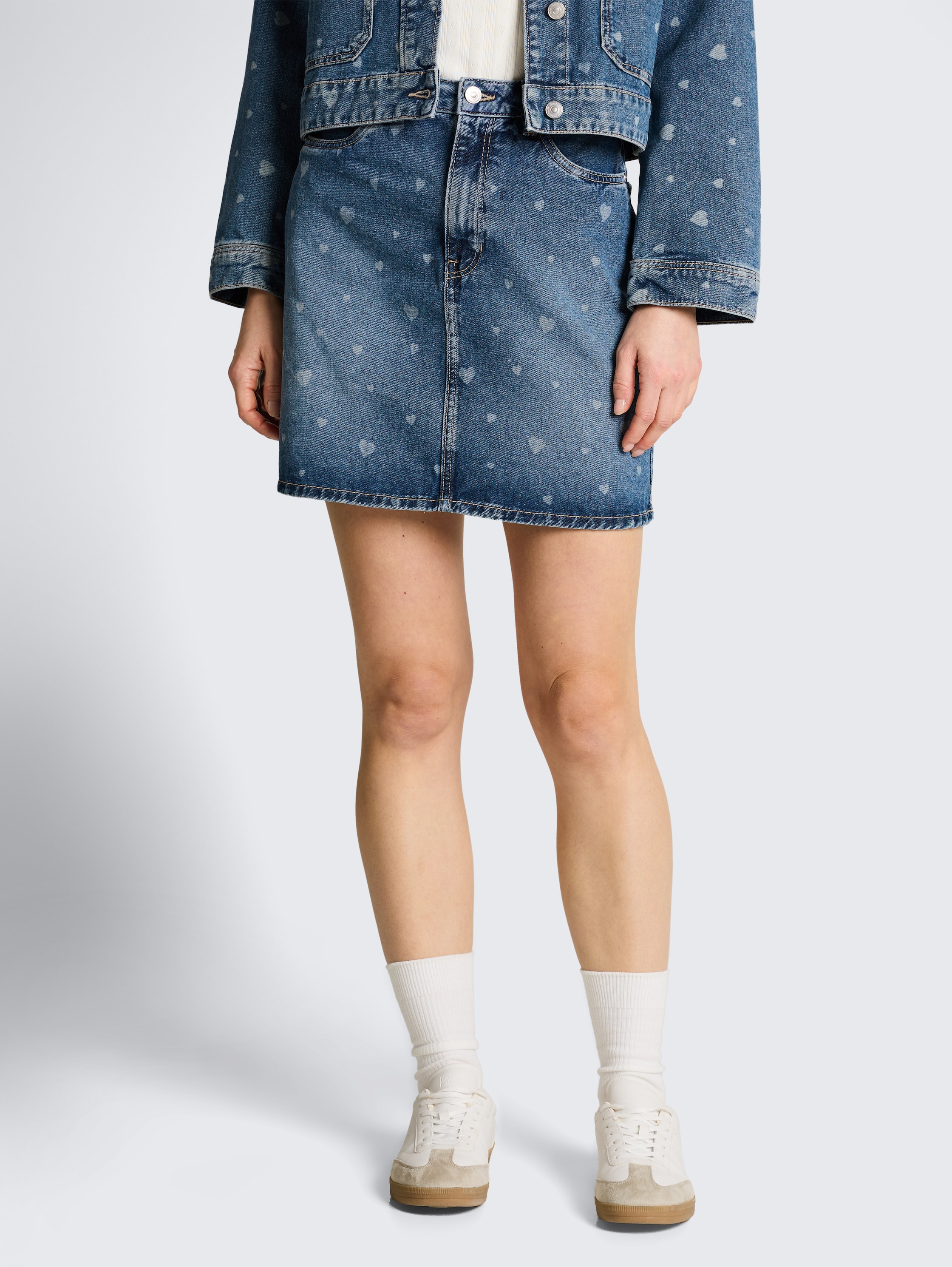 Mini-jeansrok met hartjesprint - mid_blue_laser_hearts_denim - 