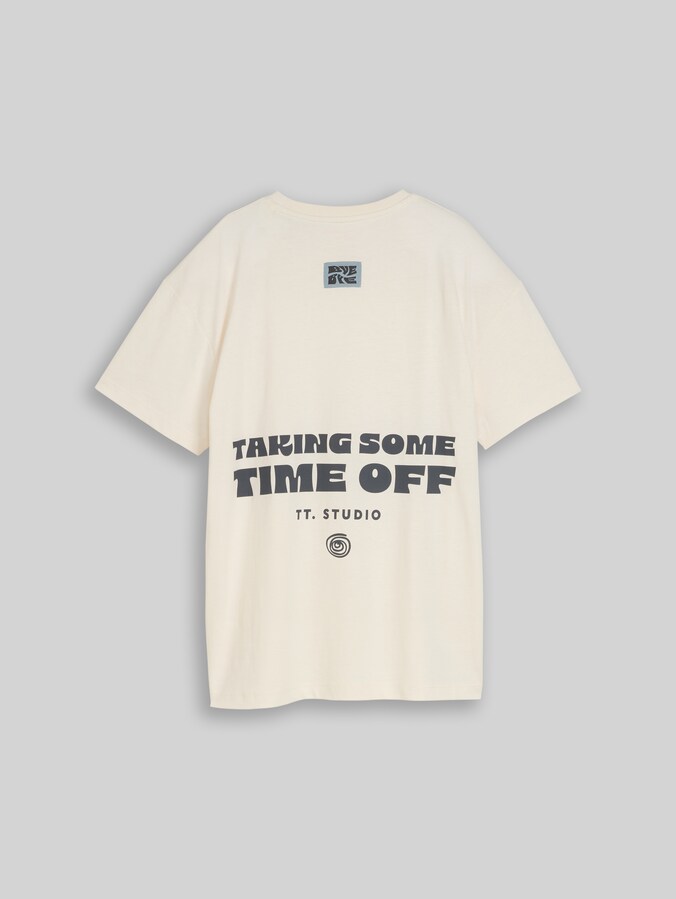 Oversize T-Shirt mit Rückenprint von Teen Boys, Wool White