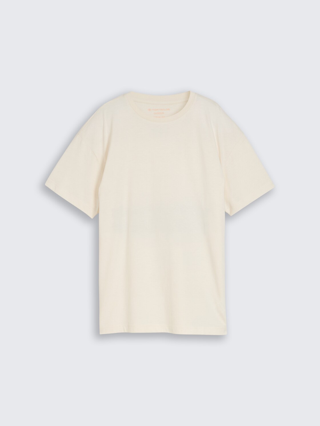 Oversize T-Shirt mit Rückenprint - Wool White - Vorder-Produkt-Ansicht