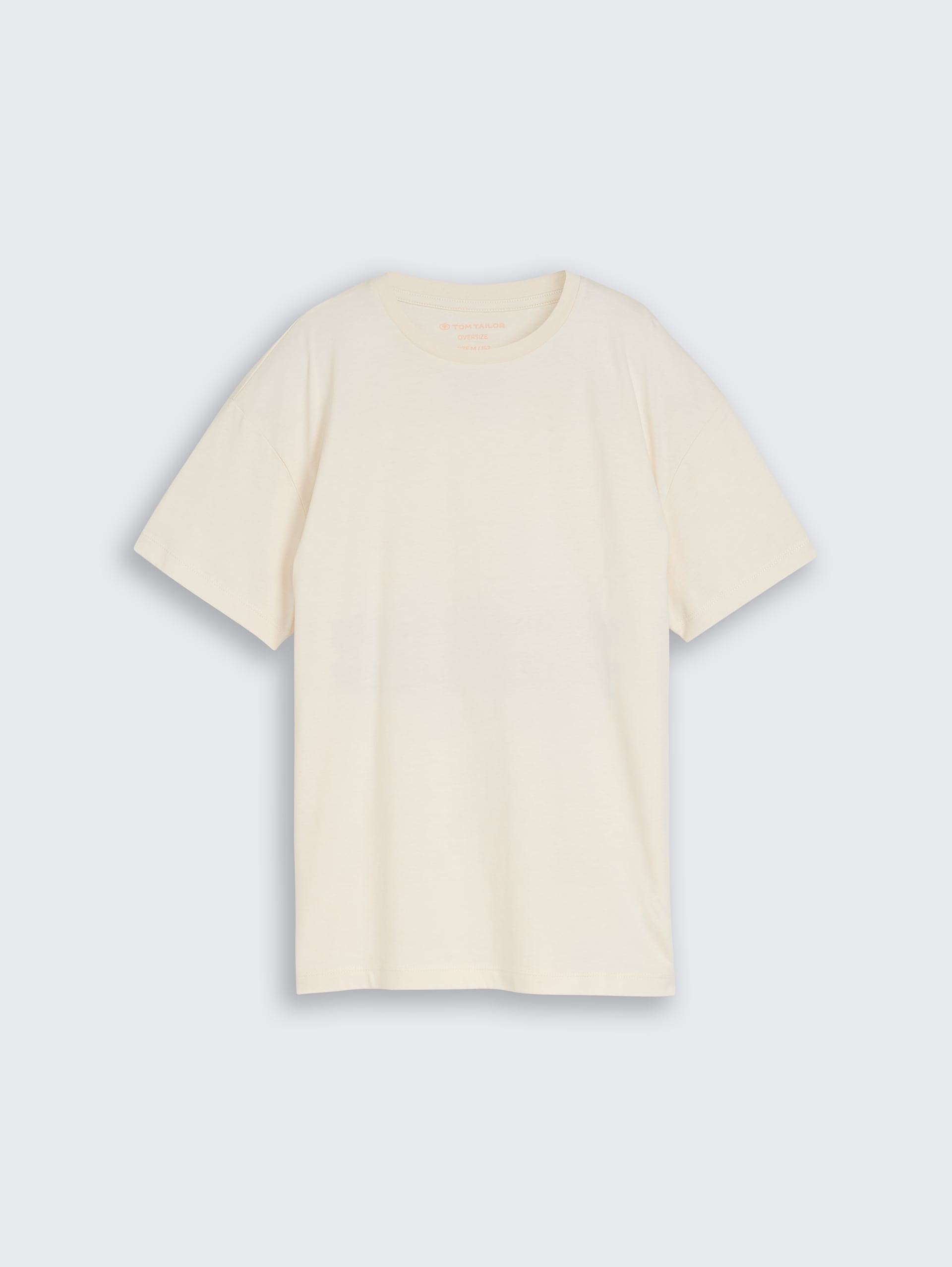 Oversize T-Shirt mit Rückenprint - Wool White - Vorder-Produkt-Ansicht