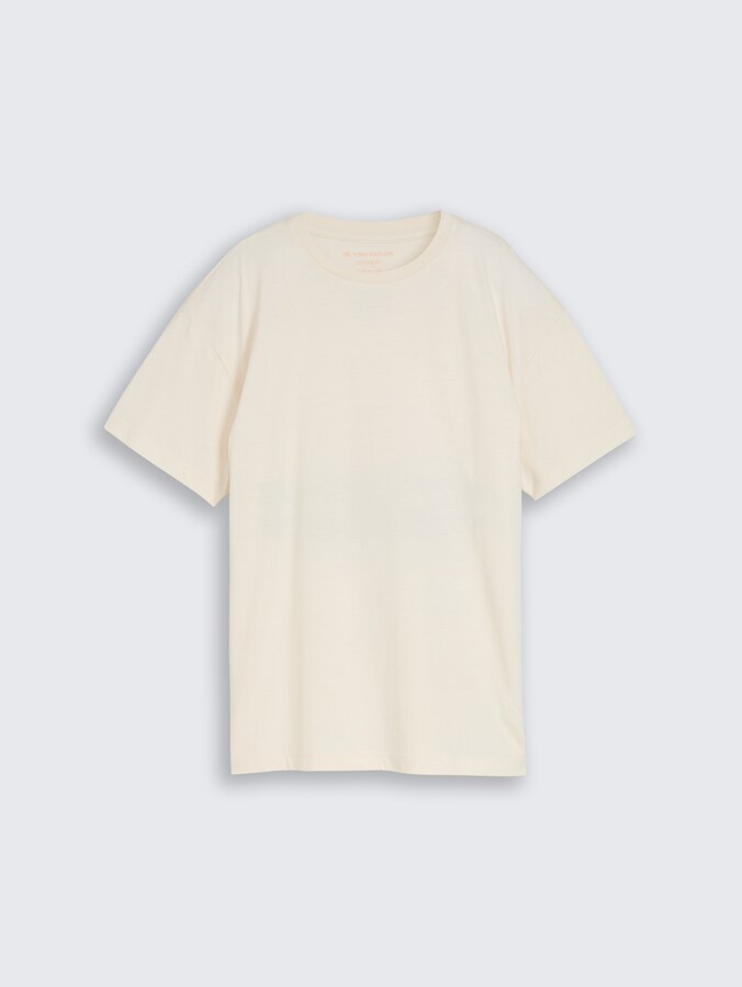 Oversized T-shirt met print op de rug door Teen Boys, Wool White