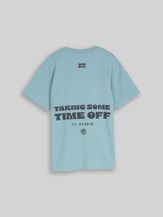 Oversize T-Shirt mit Rückenprint von Teen Boys, light teal