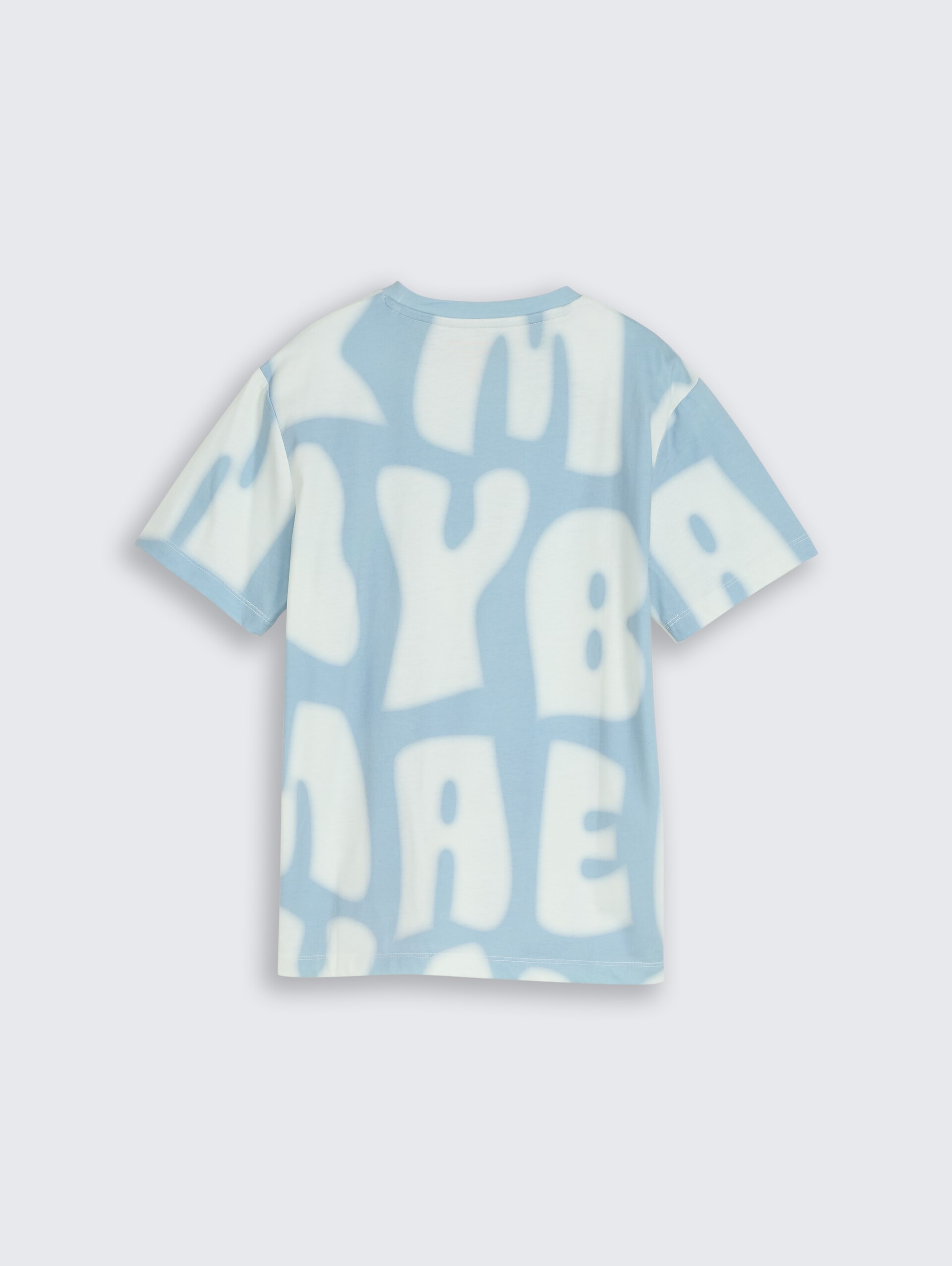 T-shirt met all-over print - blue white wording design