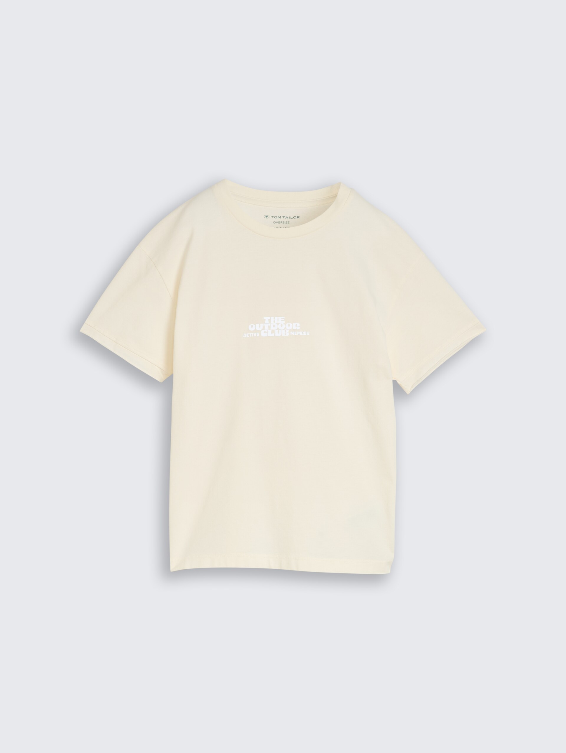 Glow-in-the-Dark Oversize T-Shirt - Wool White - Vorder-Produkt-Ansicht