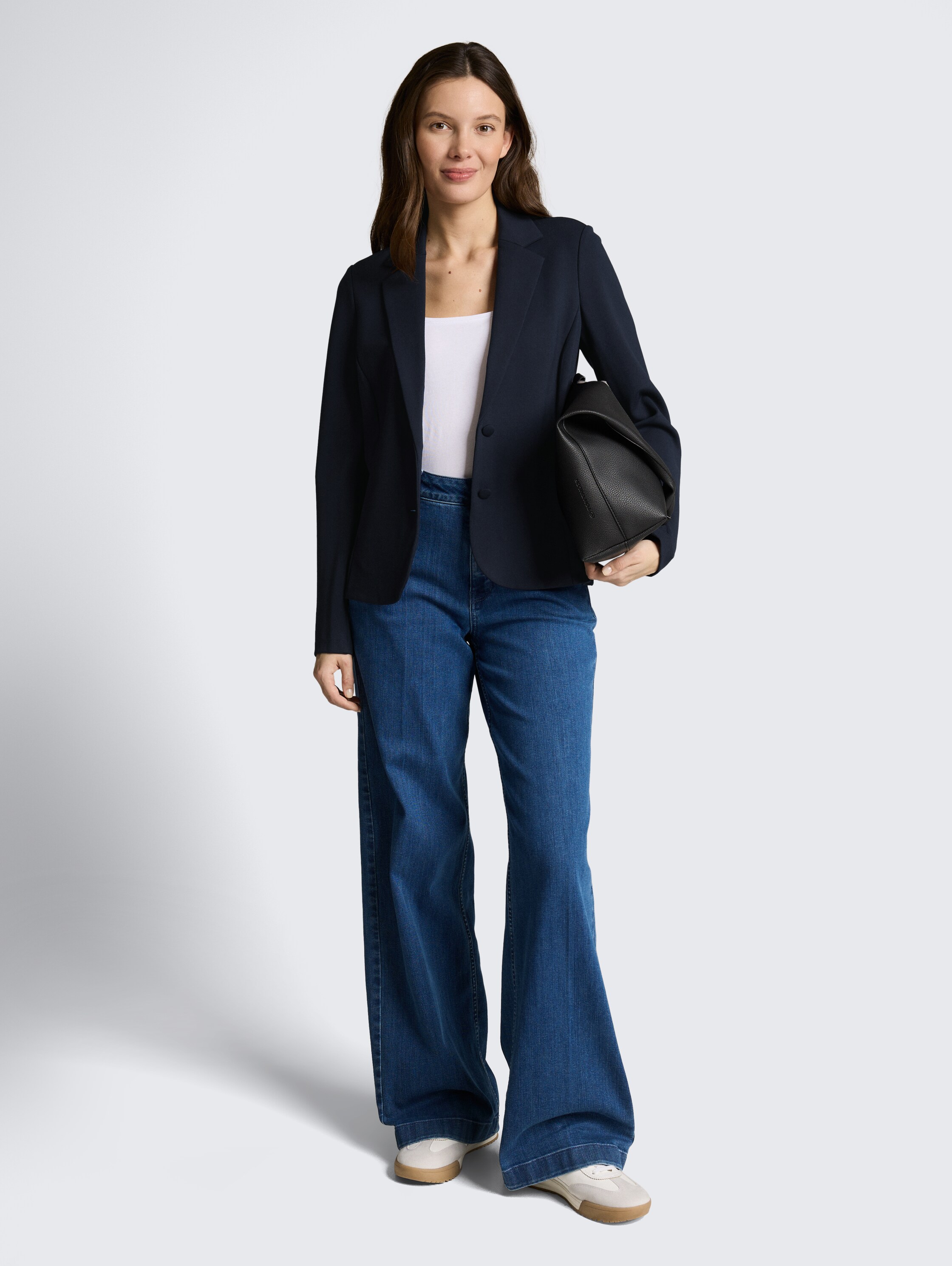 Slim fit blazer with slit pockets - sky captain blue