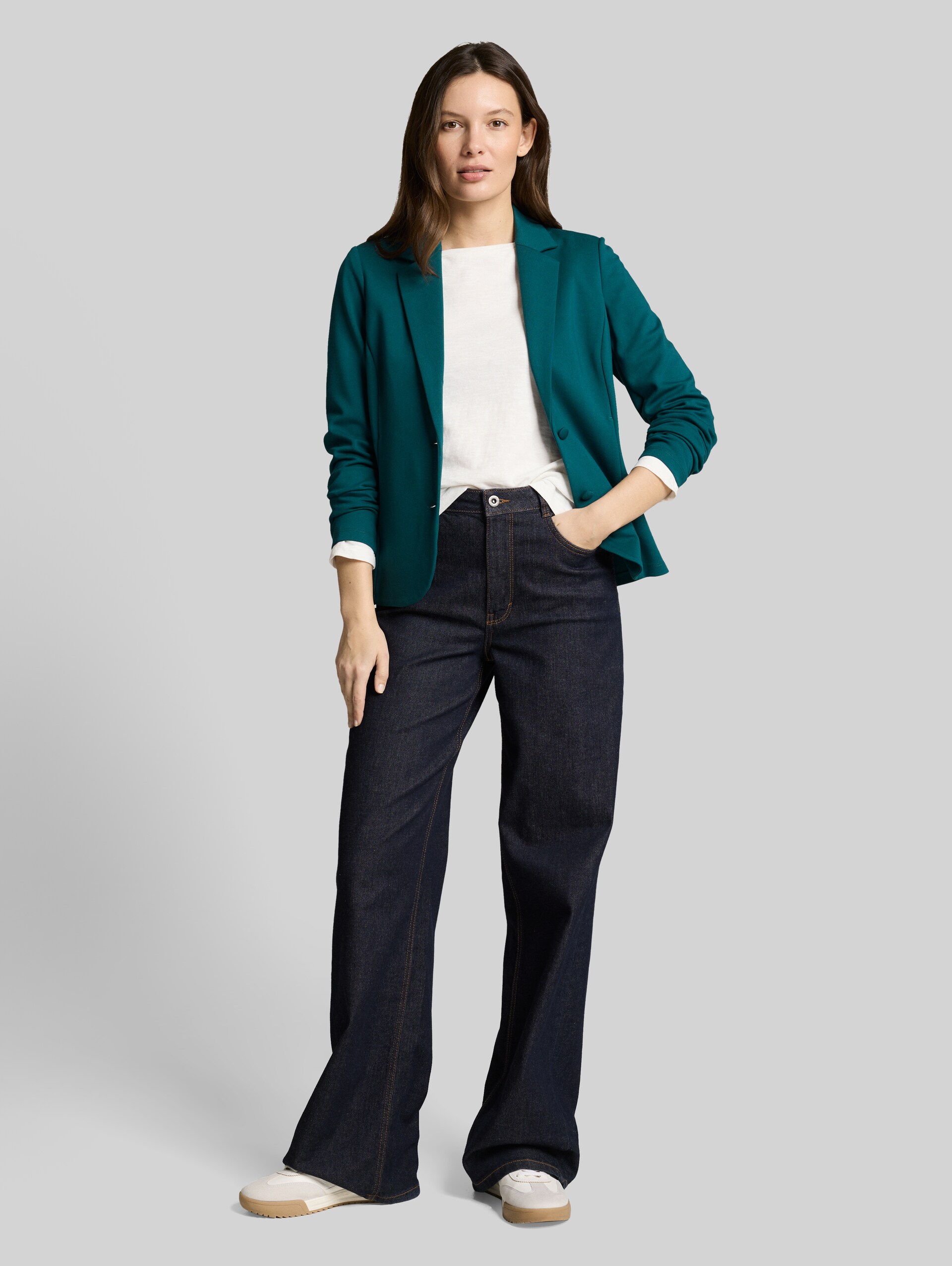Slim fit blazer with slit pockets - Deep Meadow Green