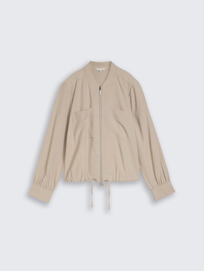 Blouson bomber ample avec poches poitrine par Women, soft taupe grey